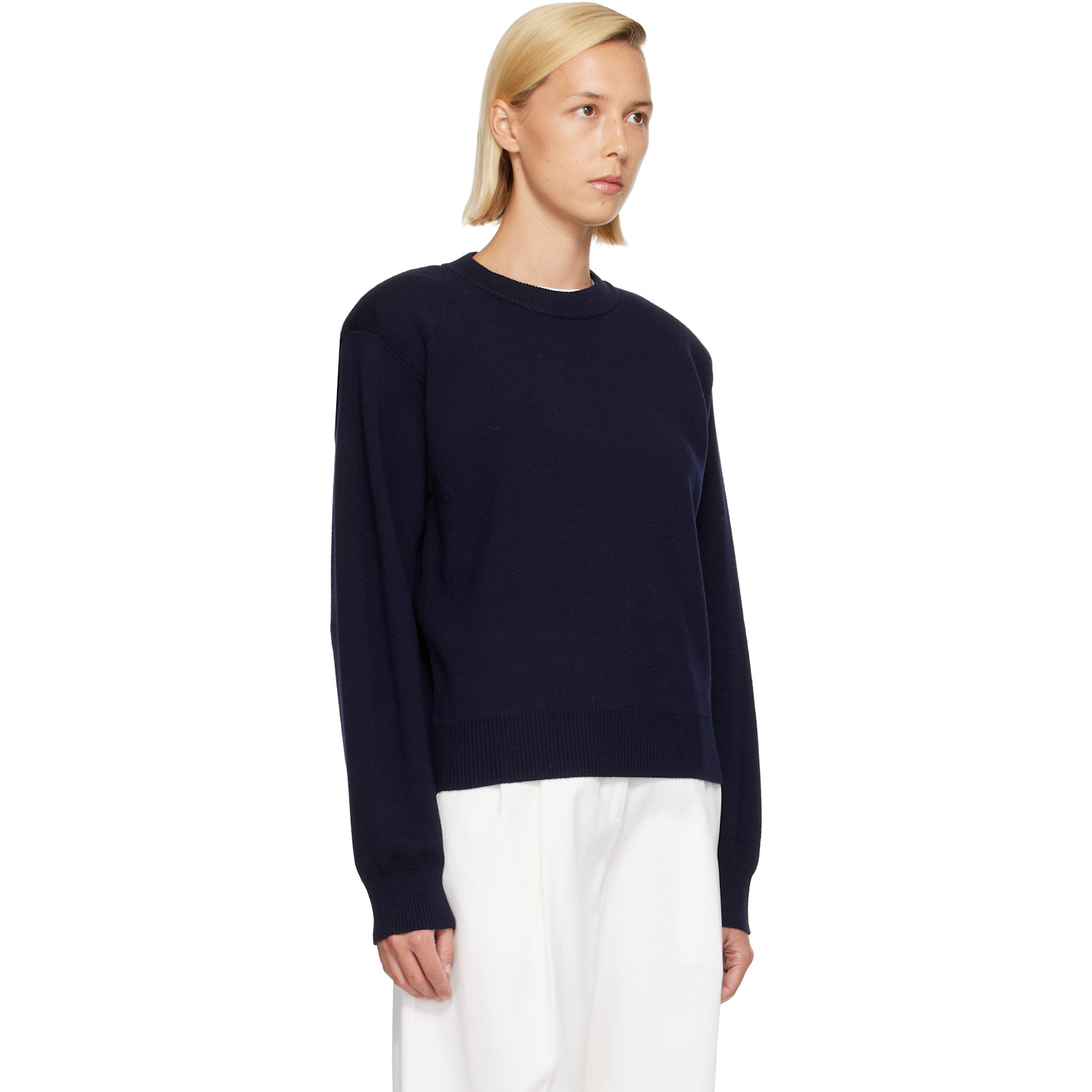 Rohe Fine-knit Long-sleeve Sweater In 410_322 Navy