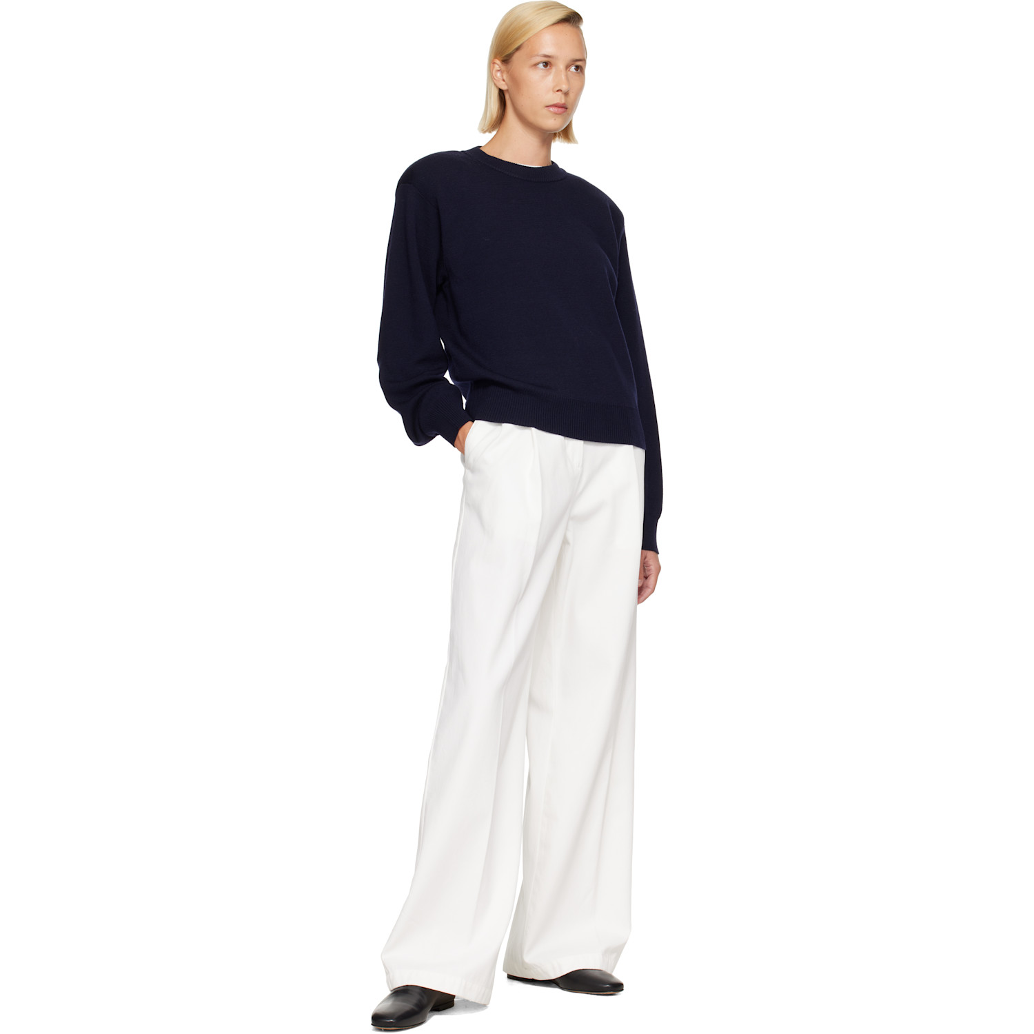 Rohe Fine-knit Long-sleeve Sweater In 410_322 Navy