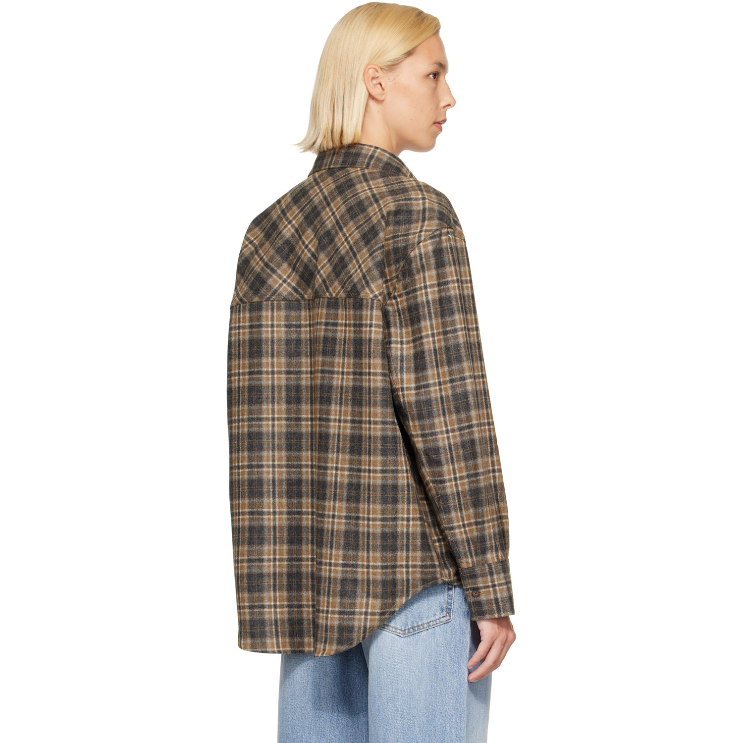 Rohe Check-patterned Pocket Shirt In Brown