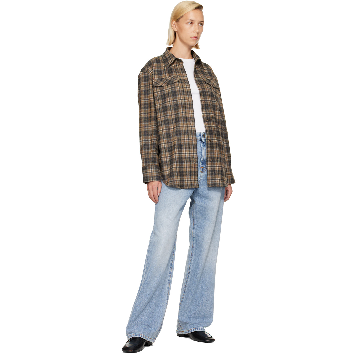 Rohe Check-patterned Pocket Shirt In Brown
