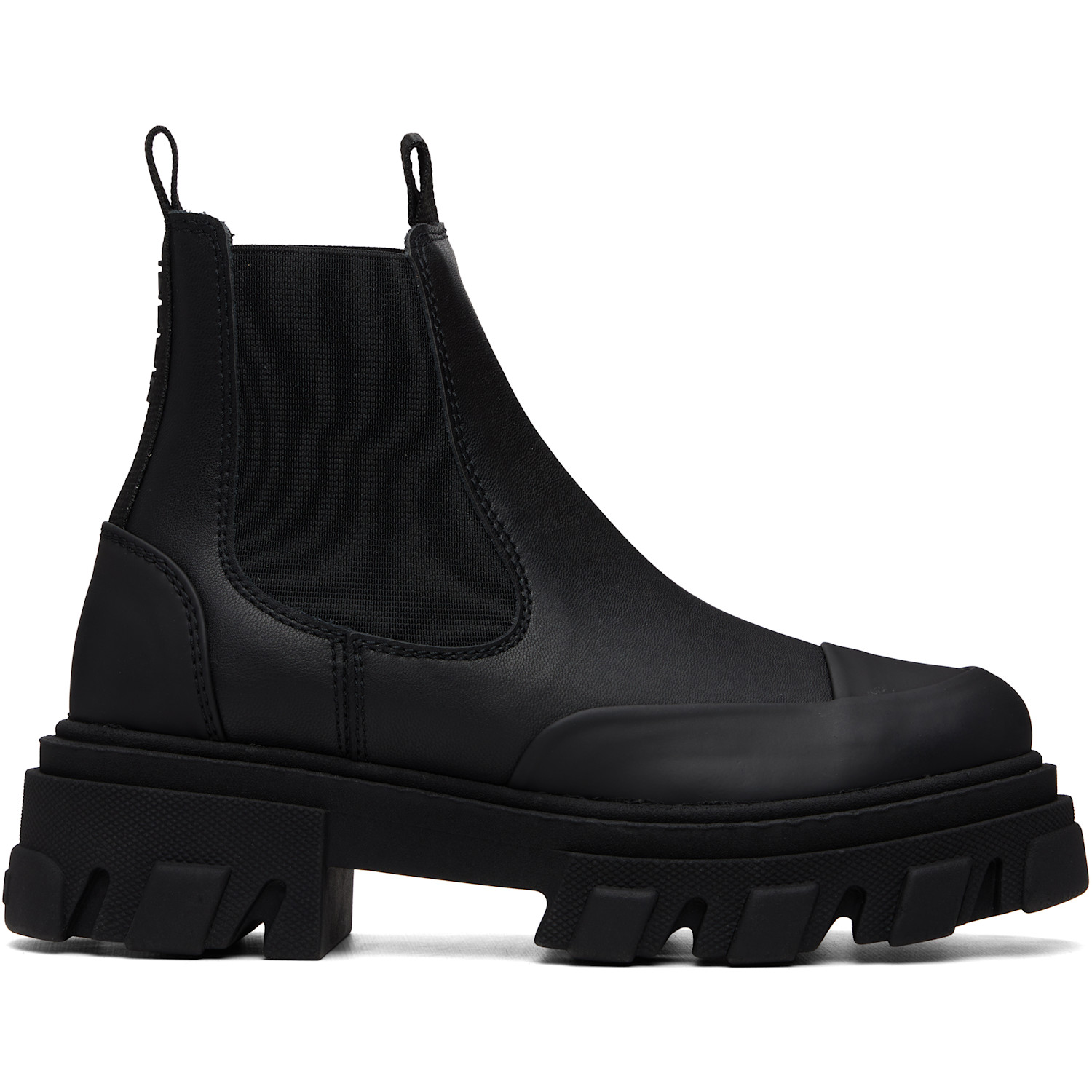 GANNI Black Cleated Low Chelsea Boots