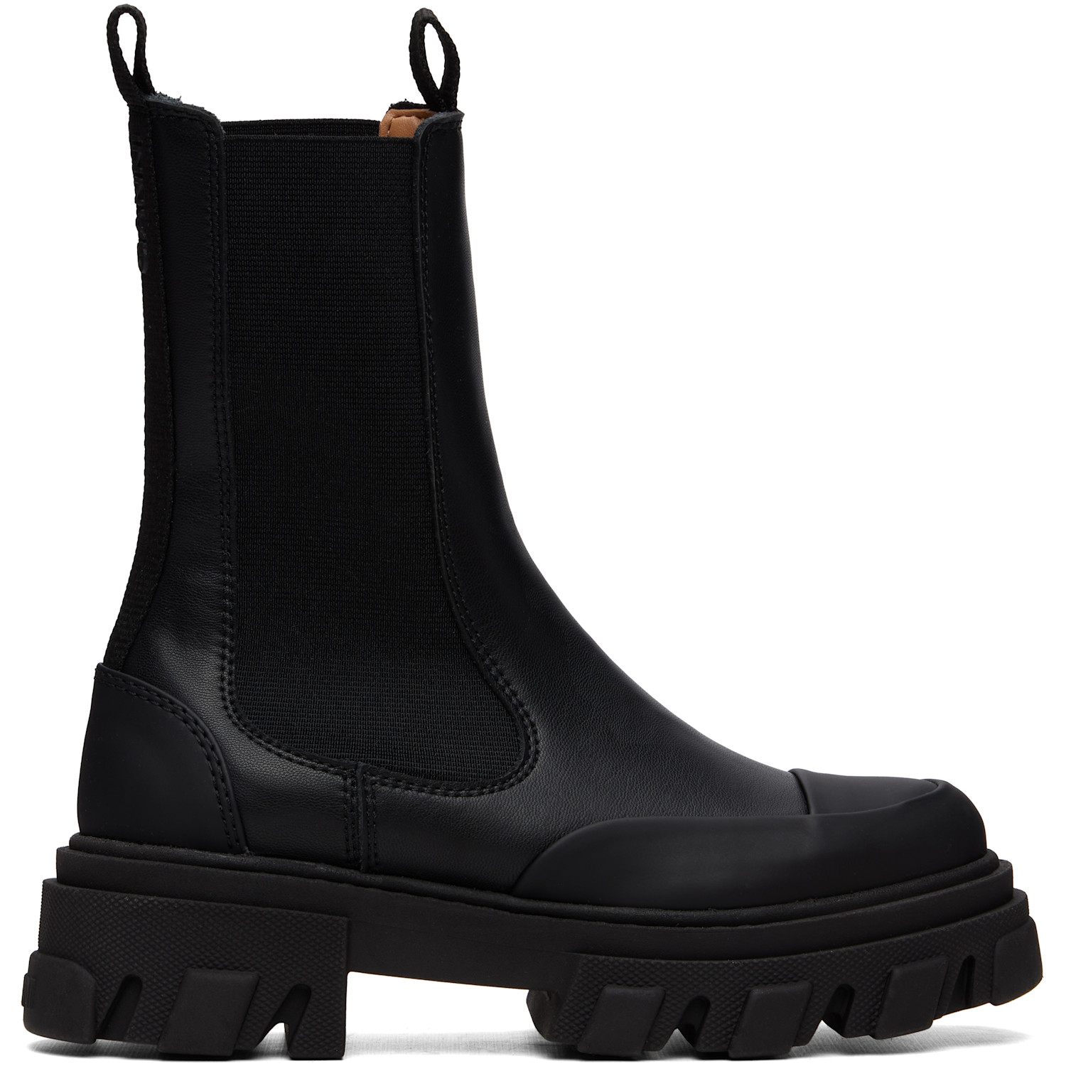 GANNI Black Mid Chelsea Boots