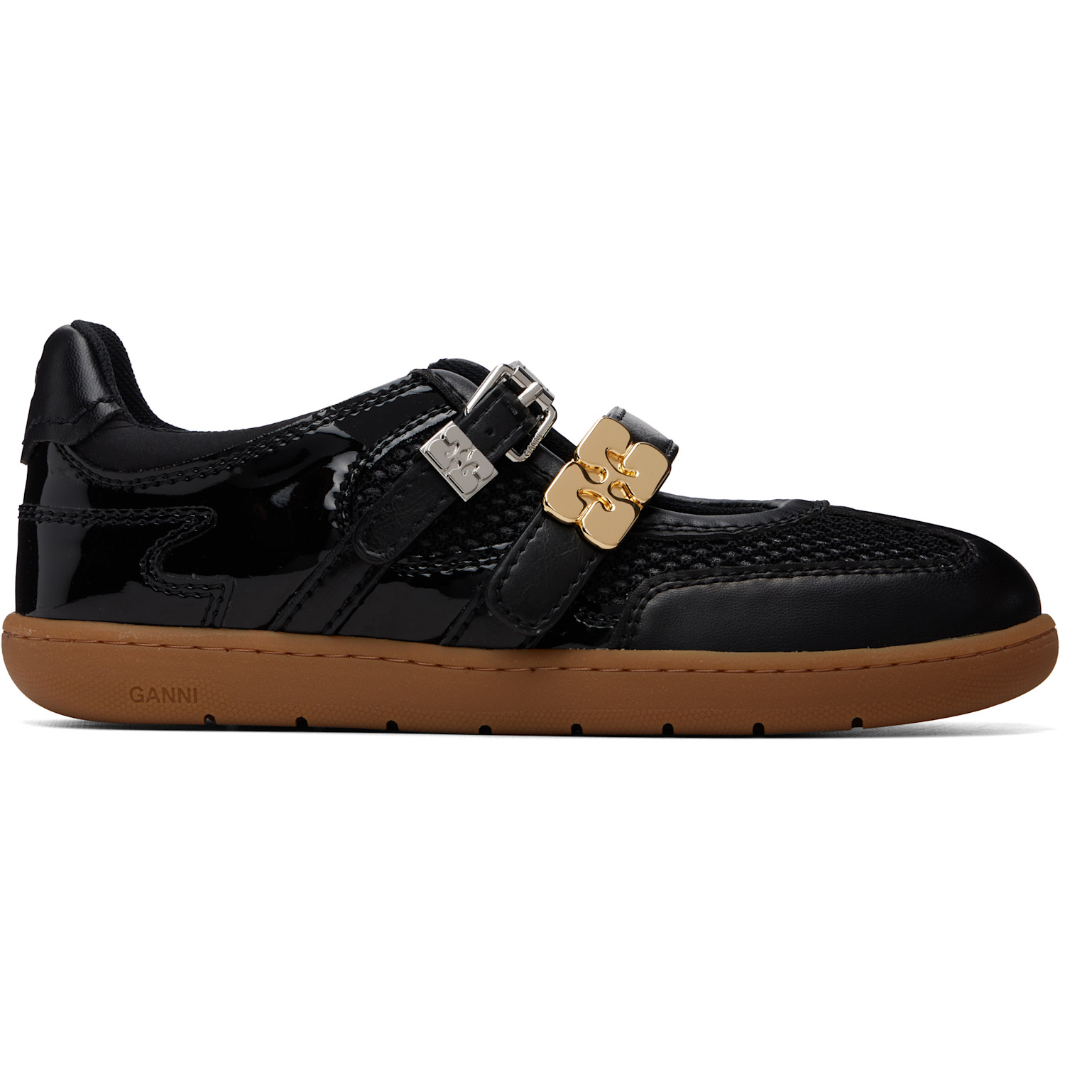 GANNI Black Sue Double Strap Sneakers