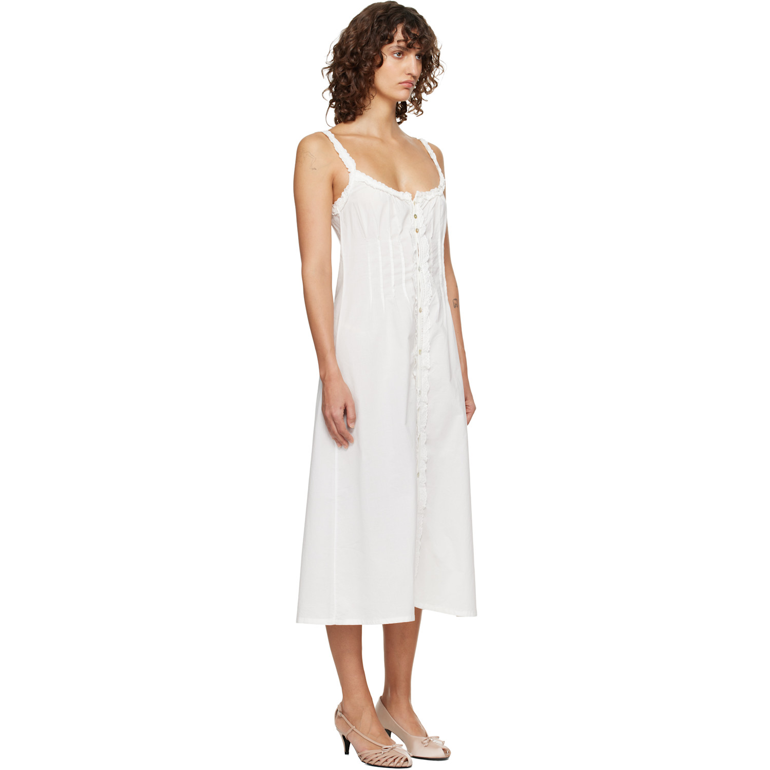  Fruity Booty White Broderie Midi Dress 