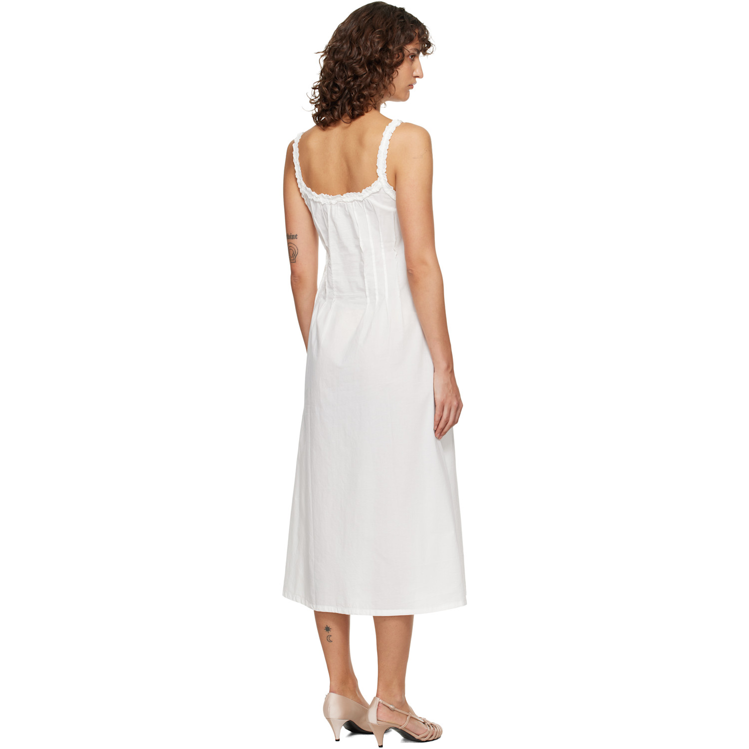  Fruity Booty White Broderie Midi Dress 