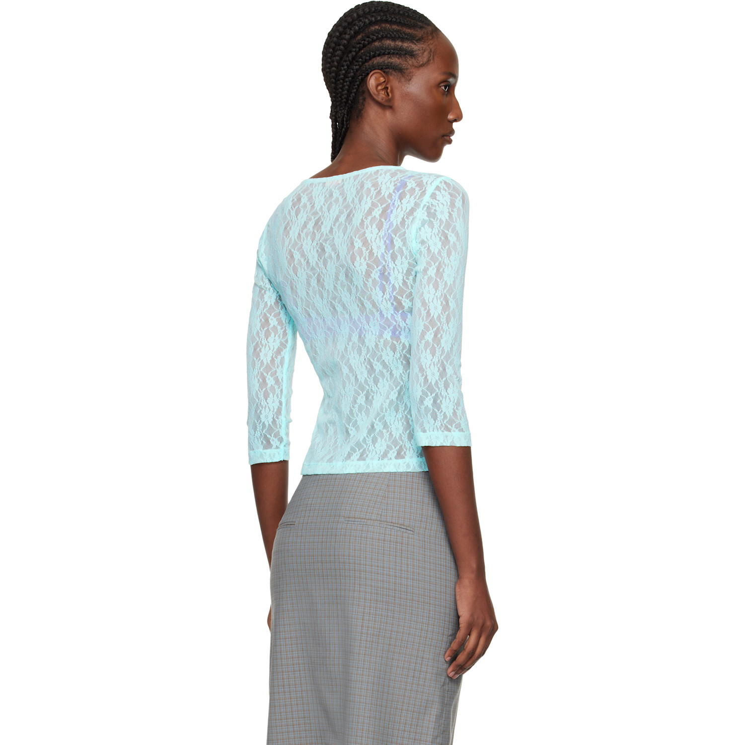  Fruity Booty Blue Lace Moss Wrap T-shirt 