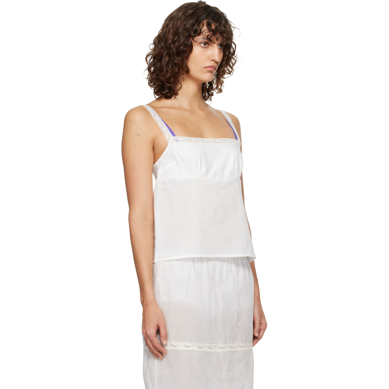  Fruity Booty White Lace-trim Camisole 