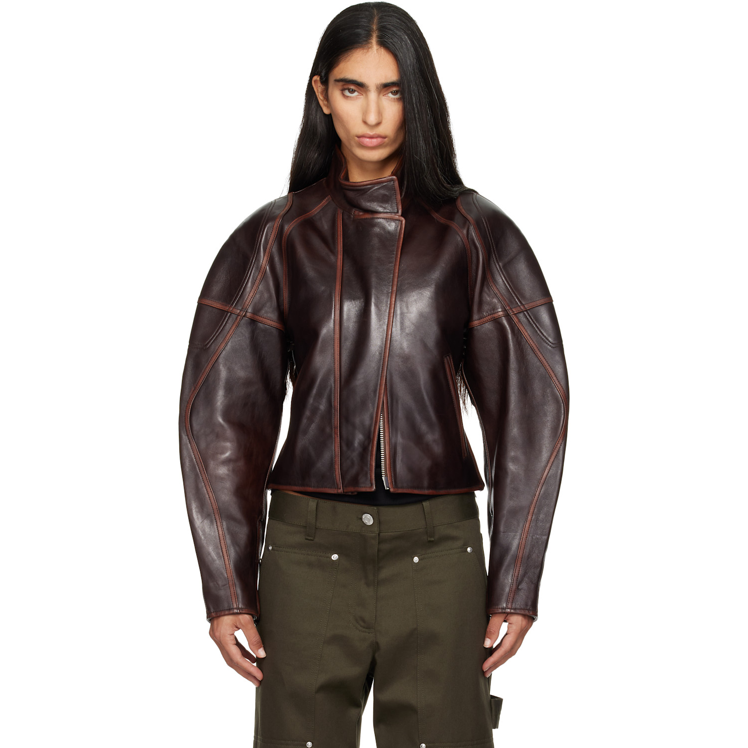 Helmut Lang Brown Saddle Leather Jacket