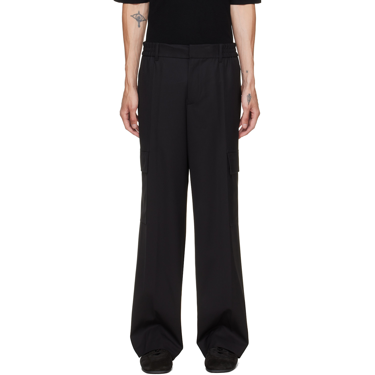 Helmut Lang Black Wool Utility Trousers