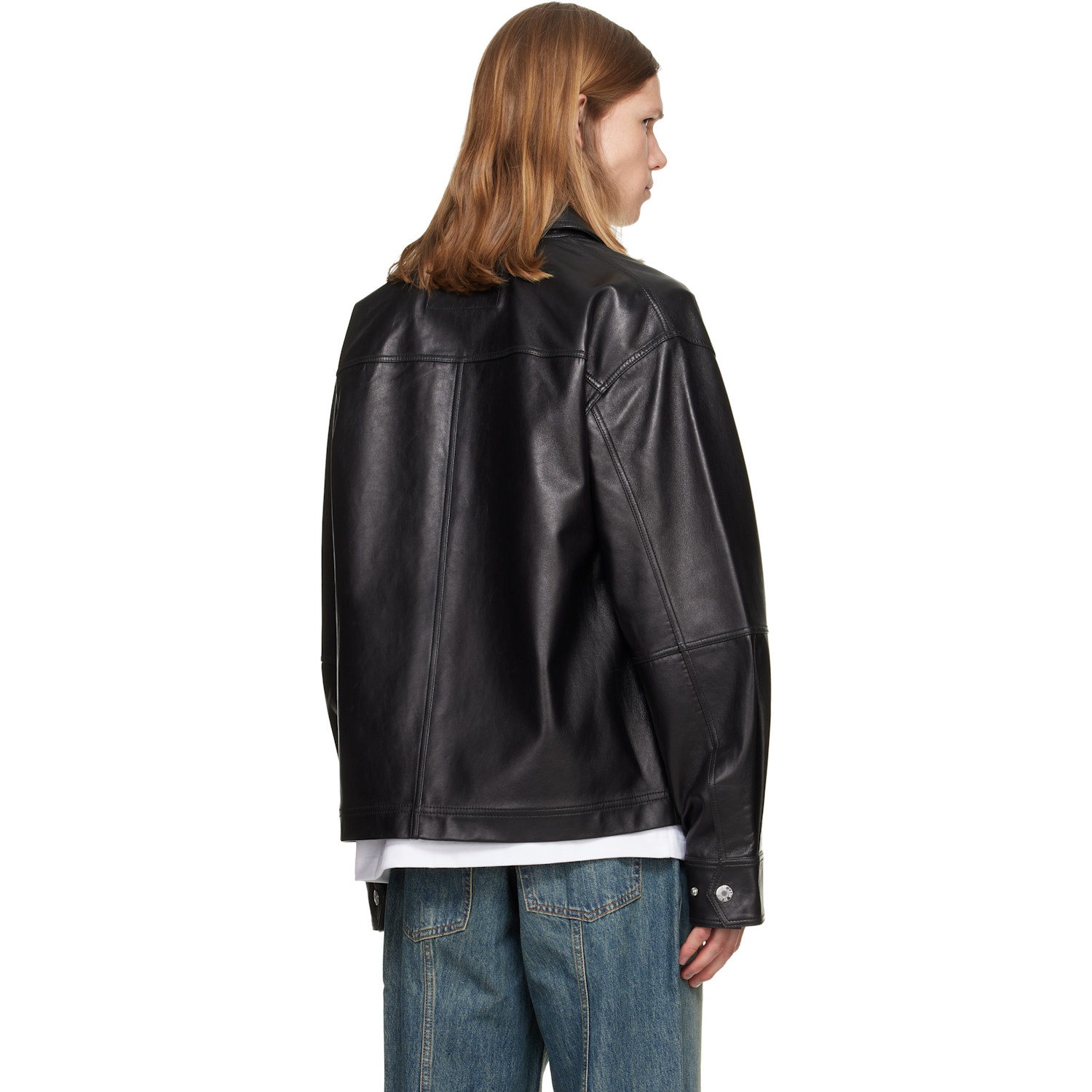  Helmut Lang Black Bonded Leather Jacket 