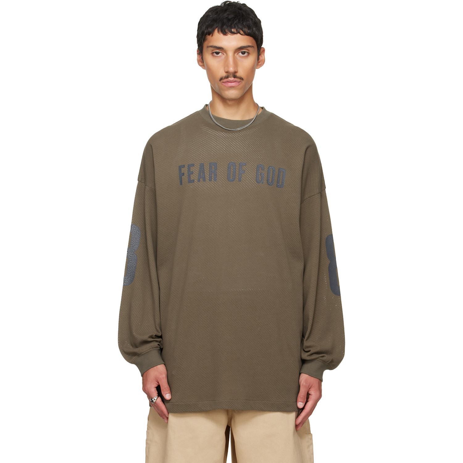 Fear of God ESSENTIALS Khaki Merch Long Sleeve T-shirt