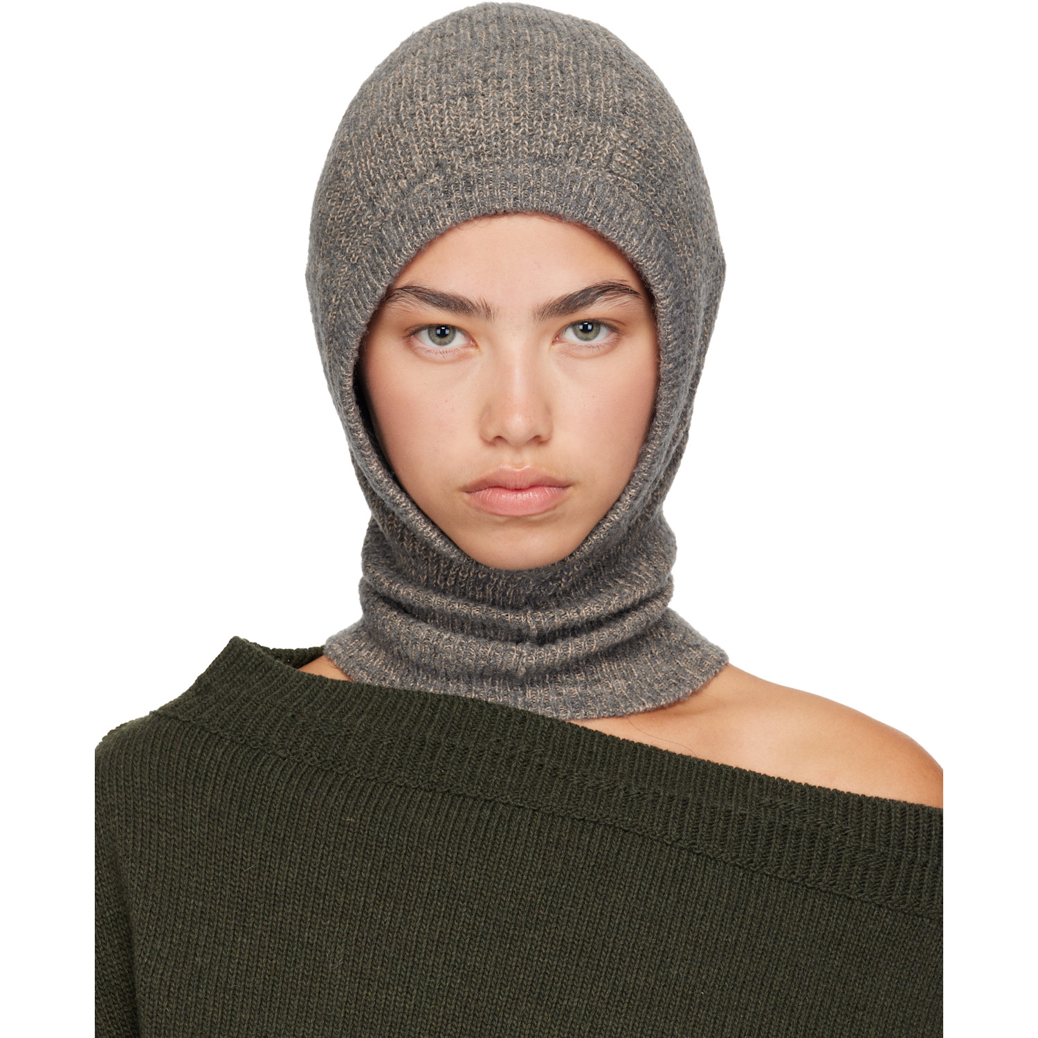 Maison Margiela Gray Wool Cotton Balaclava