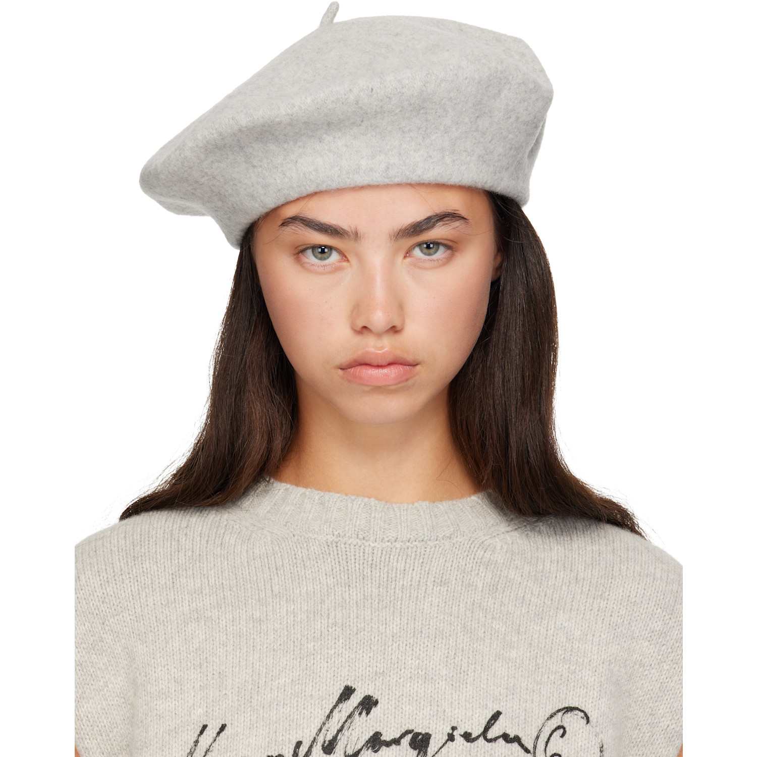Maison Margiela Gray 4-Stitch Wool Beret