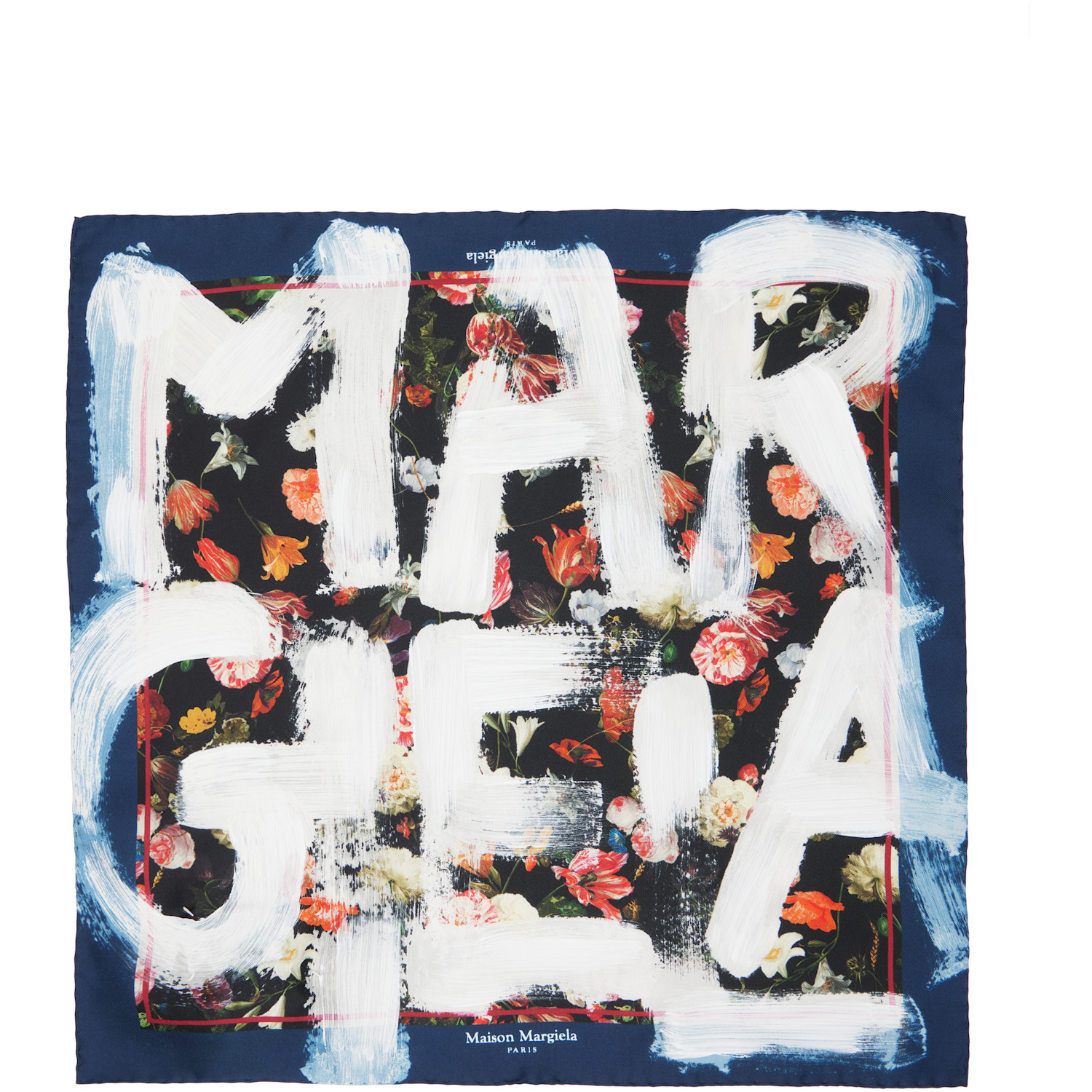 Maison Margiela Multicolor Printed Silk Foulard Scarf