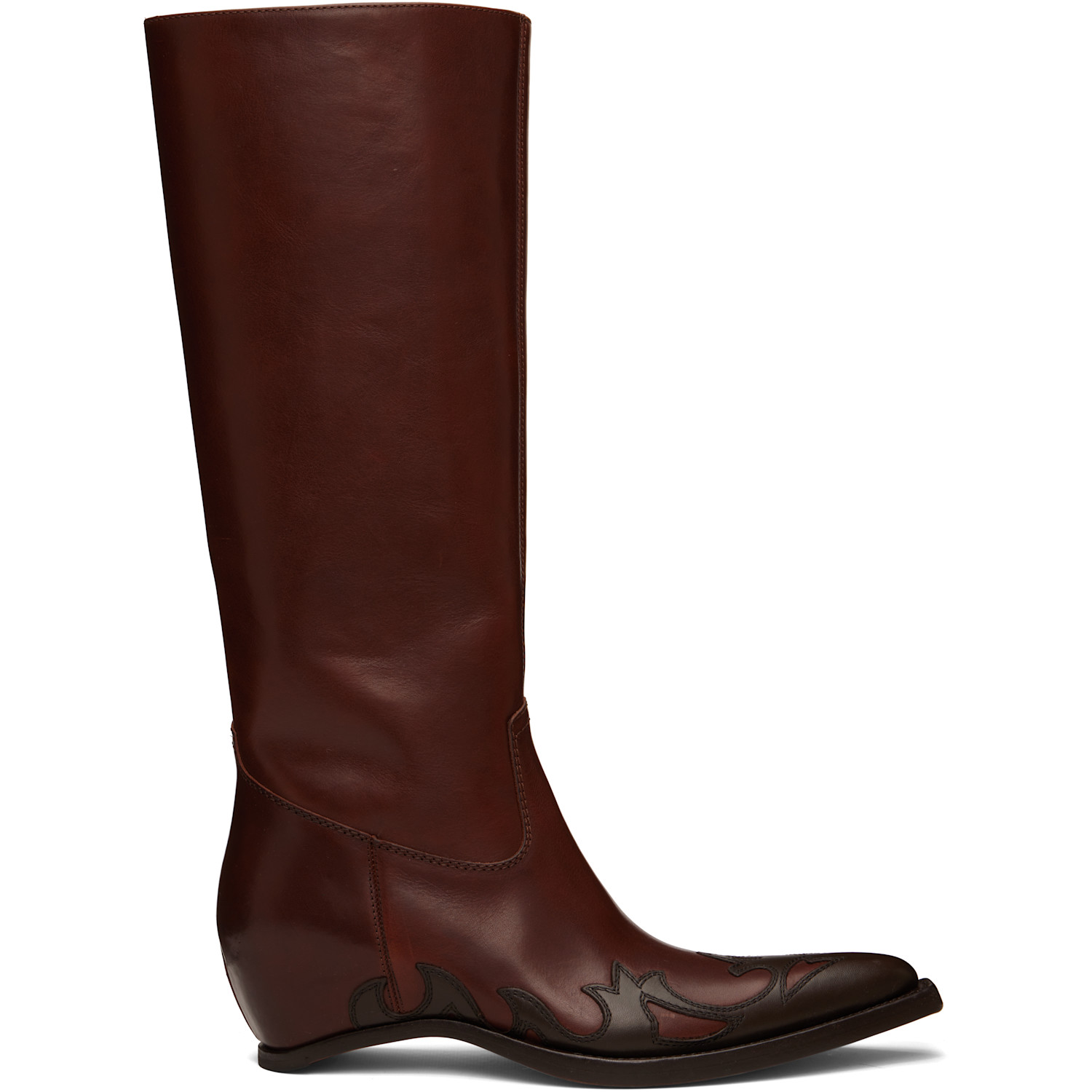 Maison Margiela Tan Heel-Less Western Knee Boots