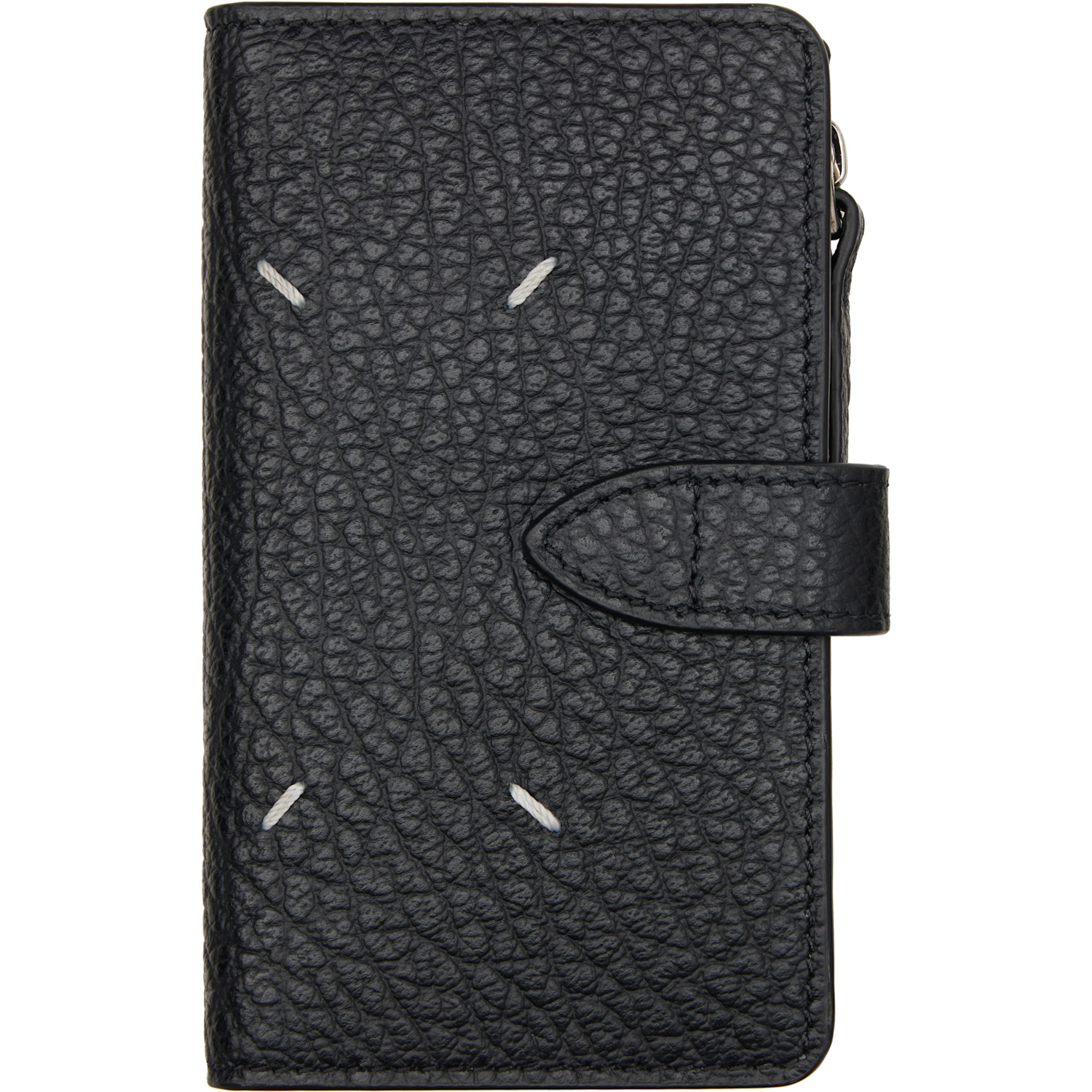 Maison Margiela Black Four Stitches Zip Card Holder