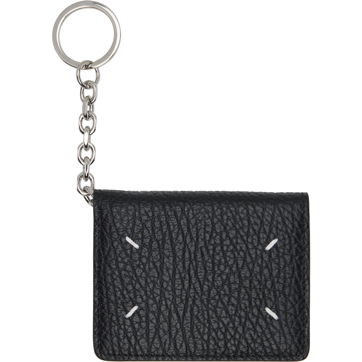Maison Margiela Black Four Stitches Keyring Card Holder