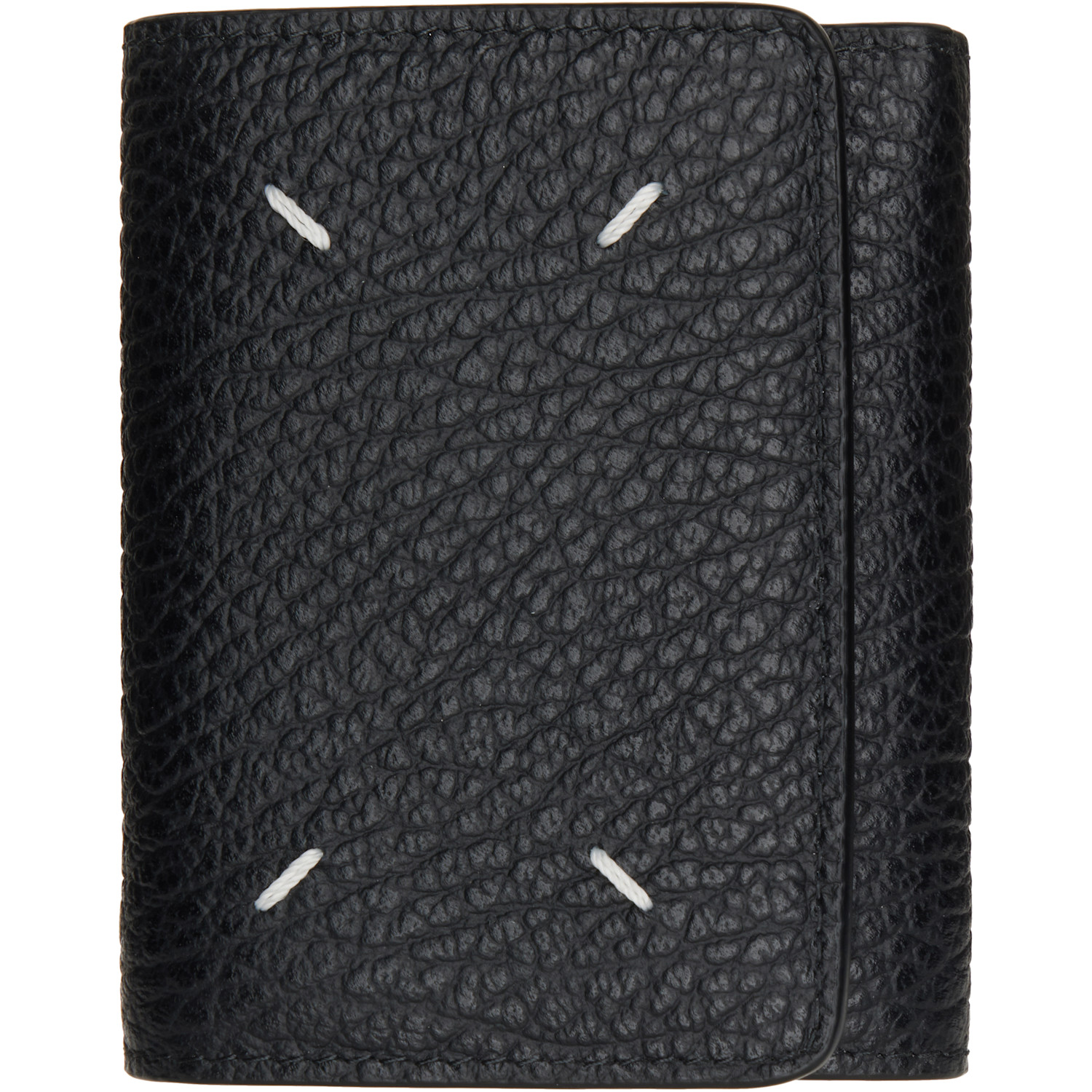 Maison Margiela Black Four Stitches Trifold Wallet