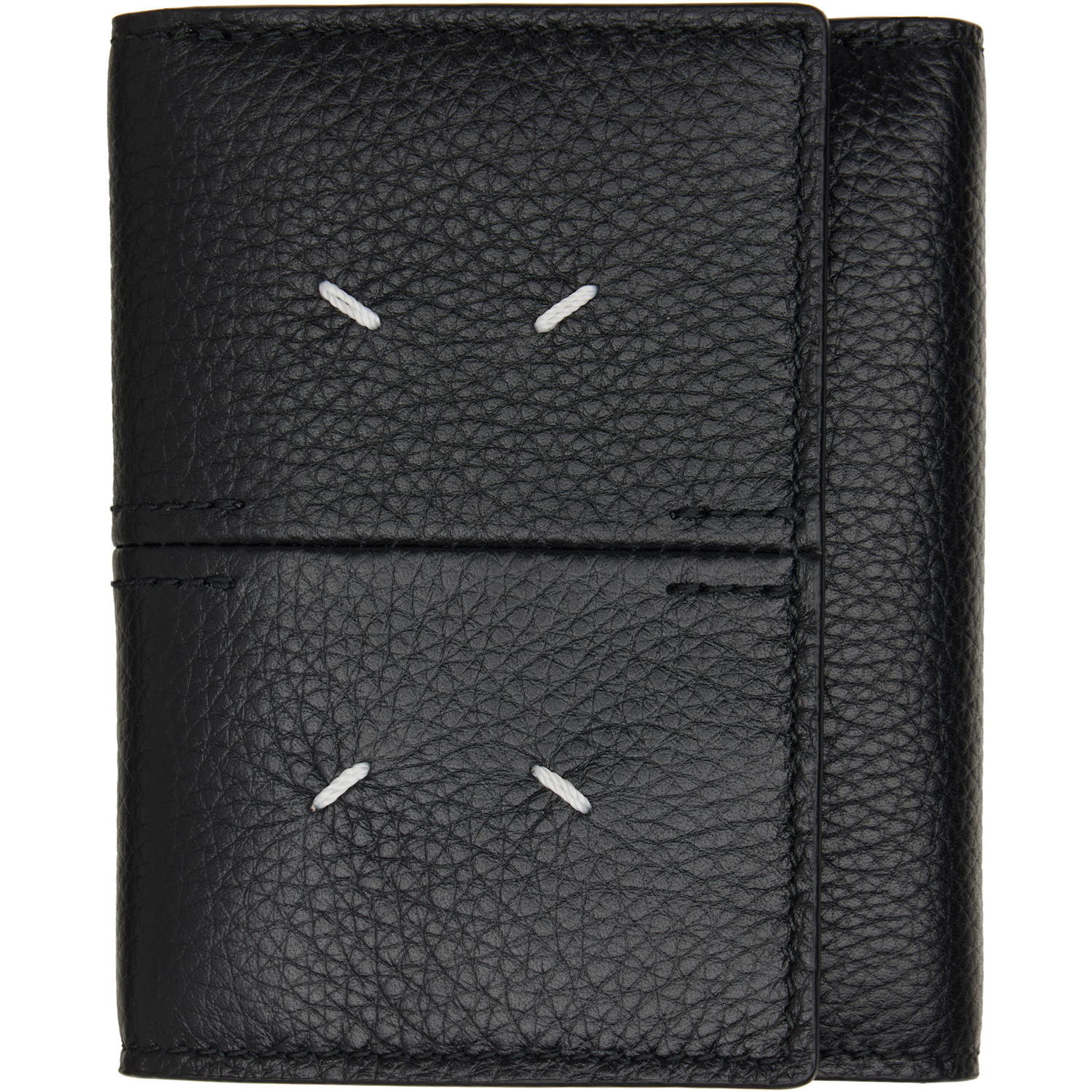Maison Margiela Black Four Stitches Trifold Wallet