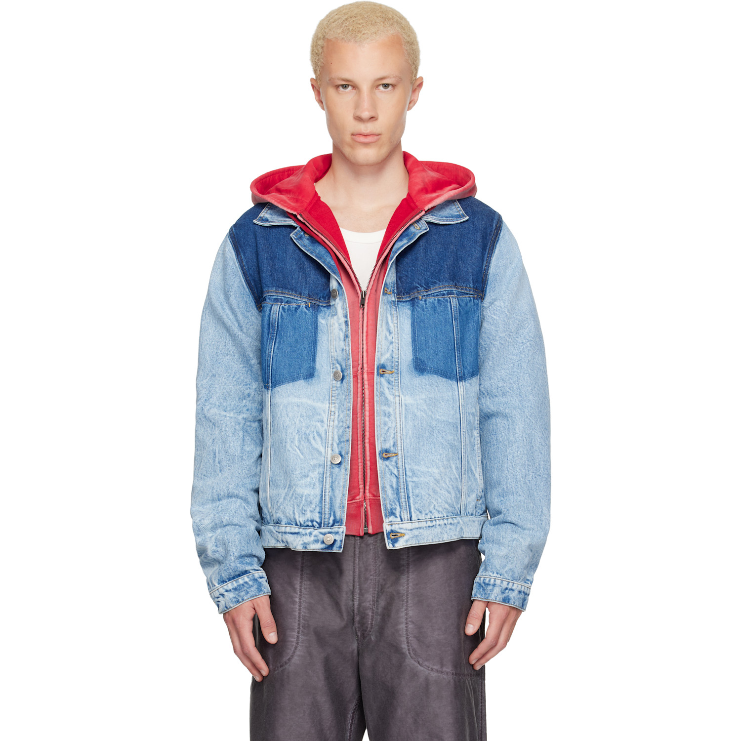 Maison Margiela Blue Patchwork Denim Jacket