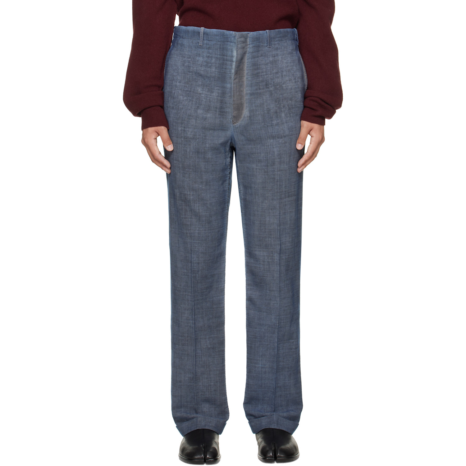 Maison Margiela Blue Double-Dyed Wool Trousers