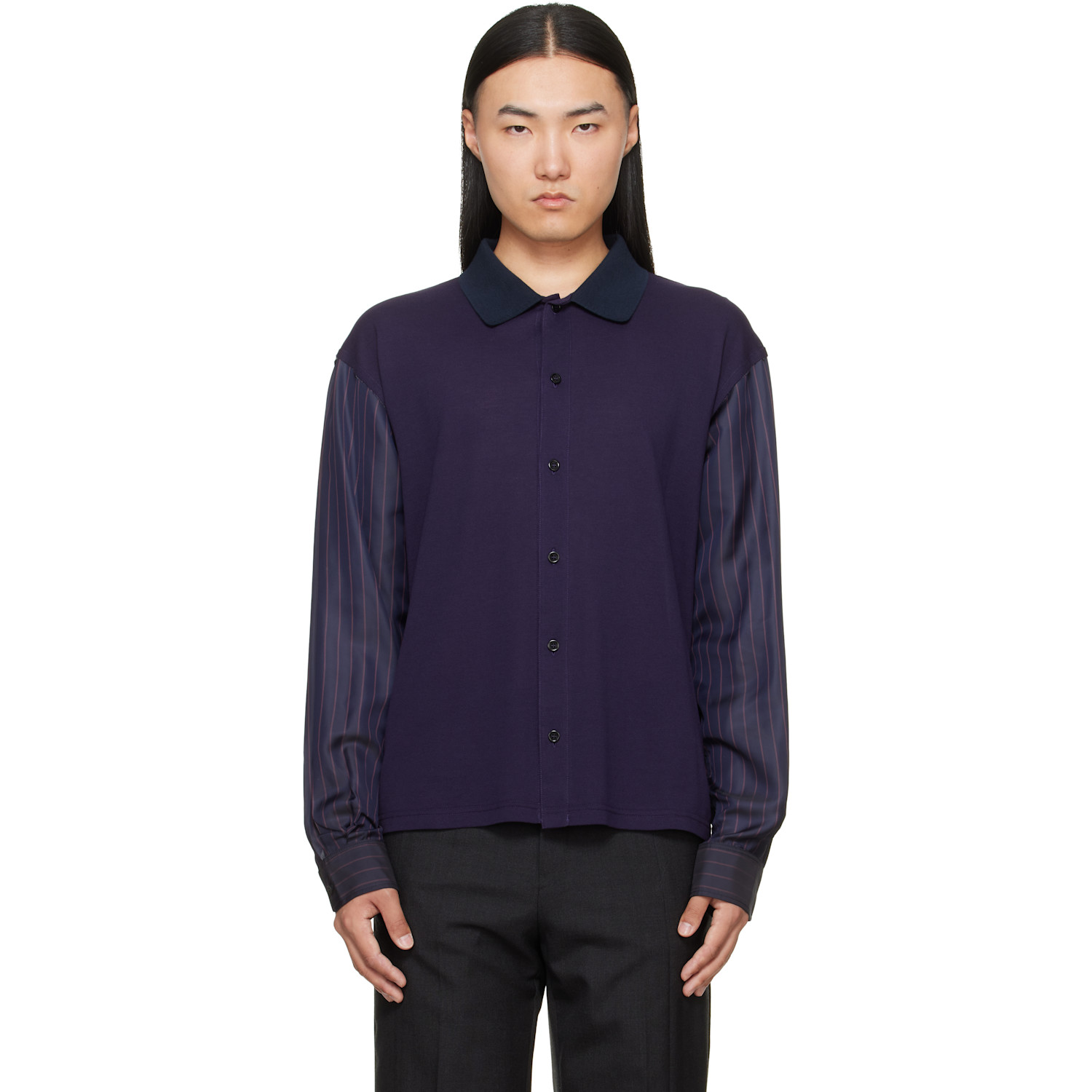 Maison Margiela Purple Bimaterial Shirt