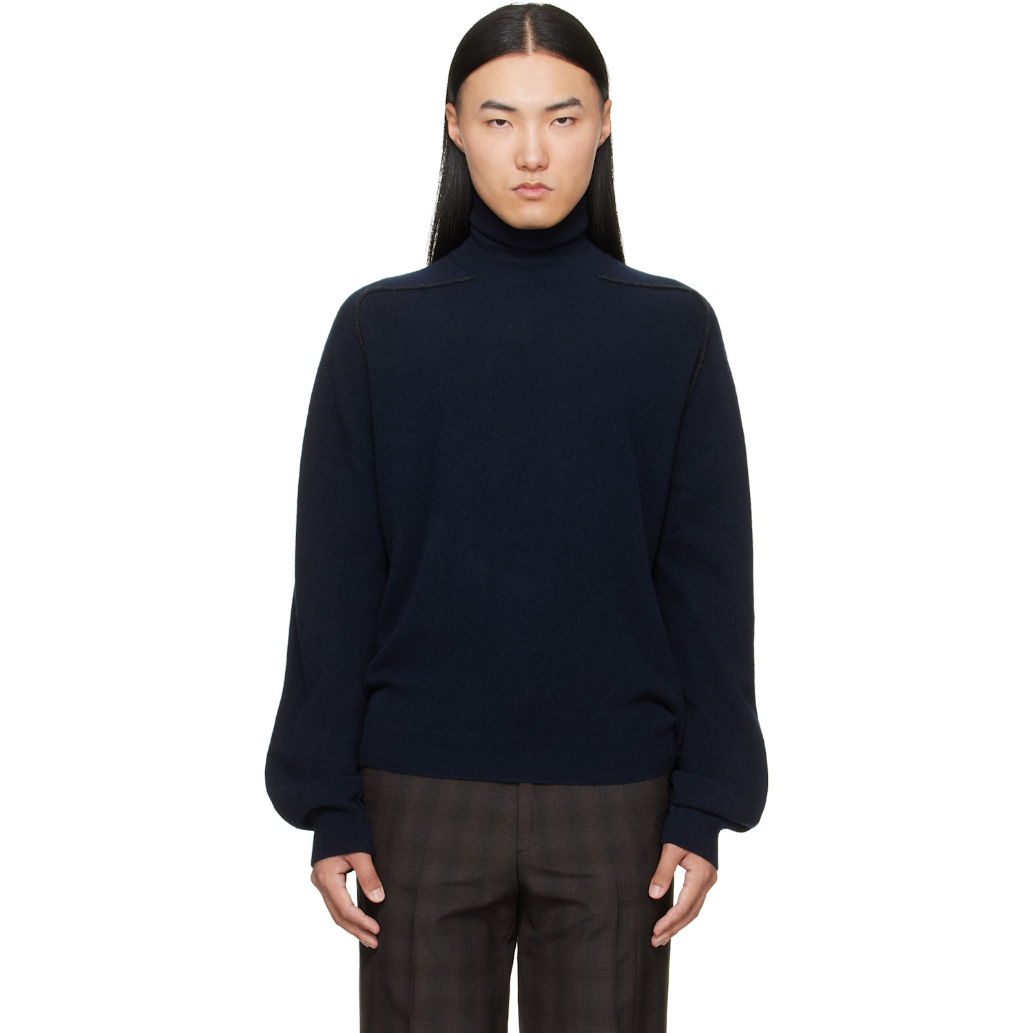 Maison Margiela Navy Virgin Wool Turtleneck
