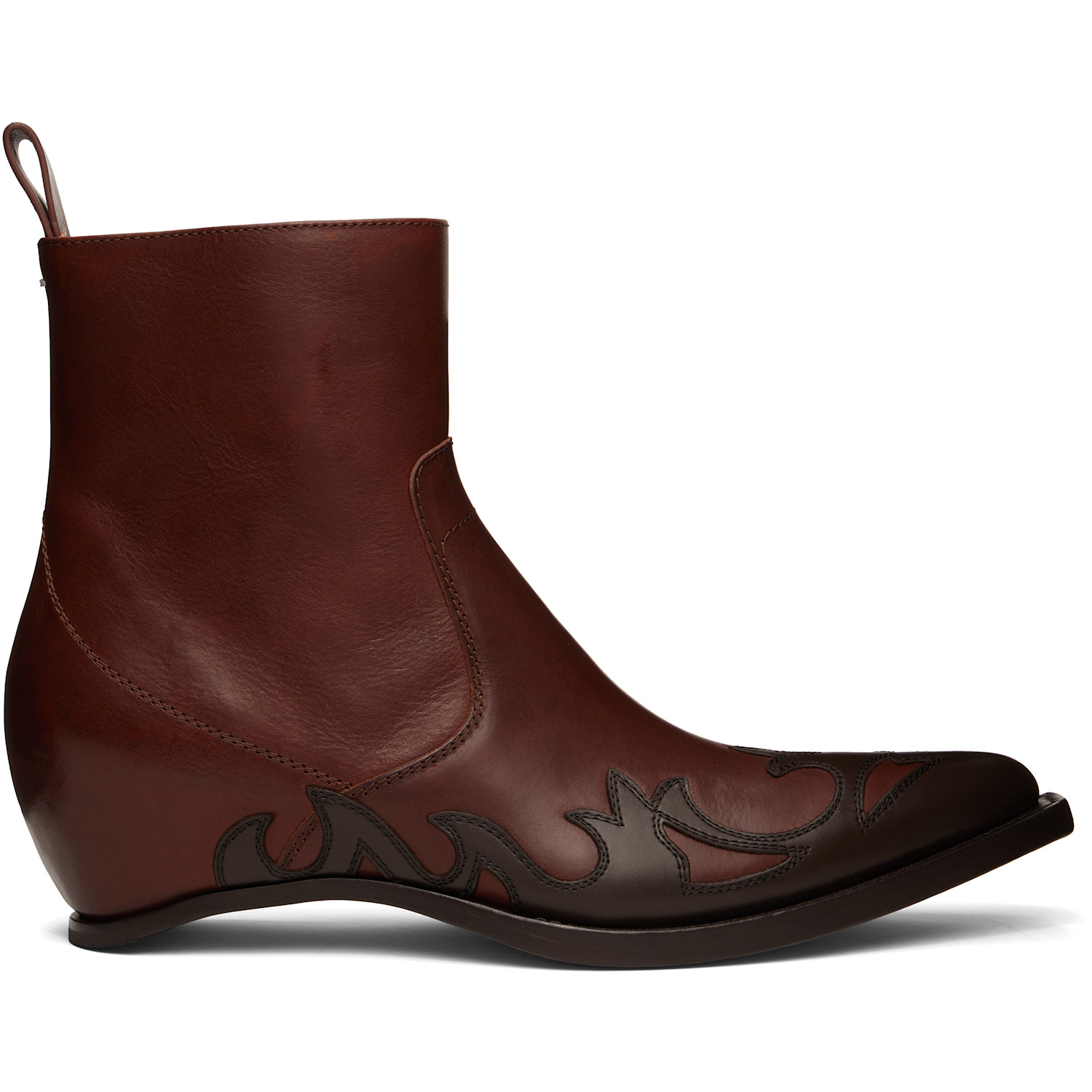 Maison Margiela Brown Heel-Less Western Flame Boots