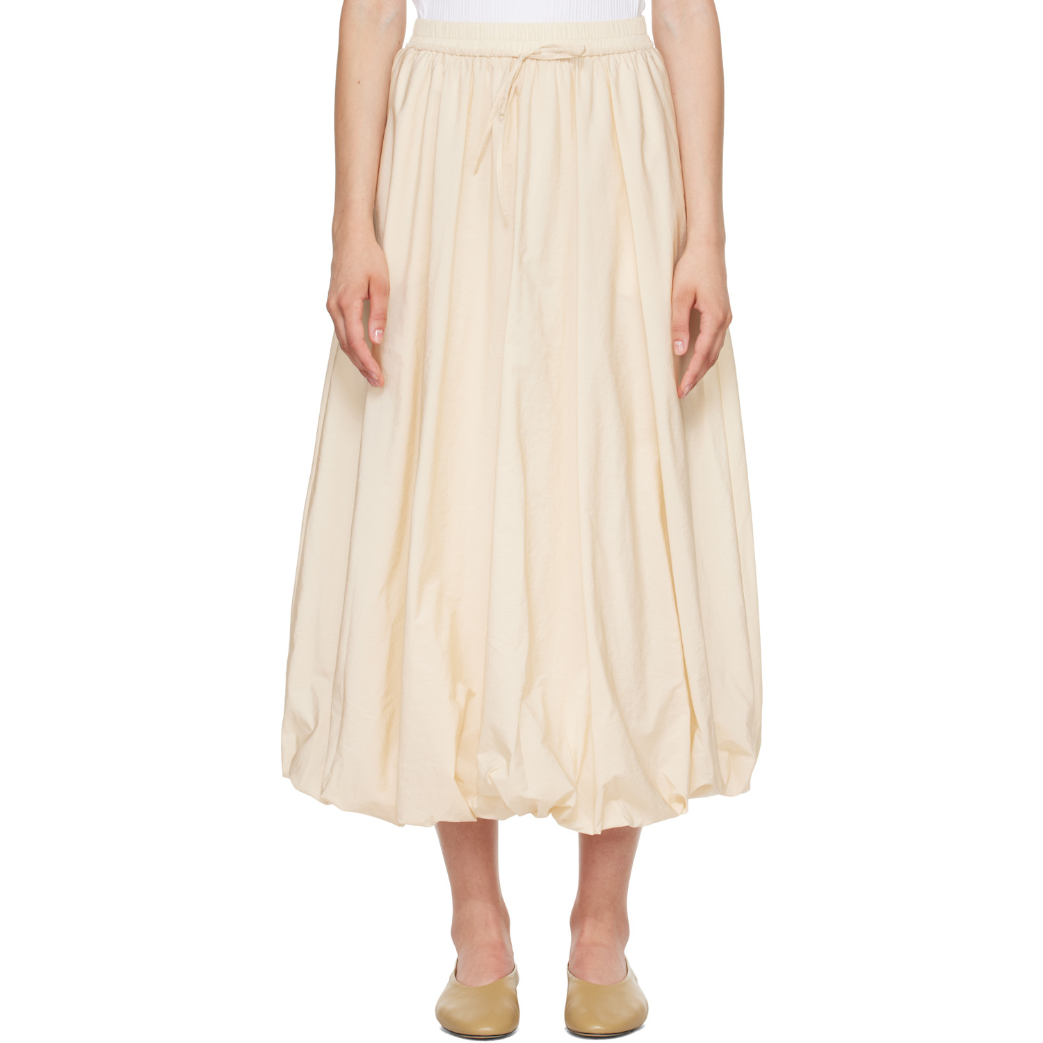 Weekend Max Mara Off-white Ciurma Midi Skirt In 001ivory