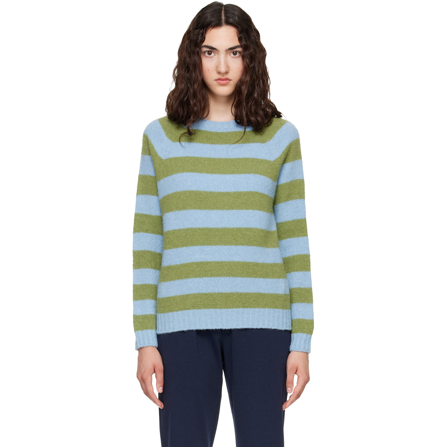 Weekend Max Mara Blue & Green Ghiacci Sweater In Multi