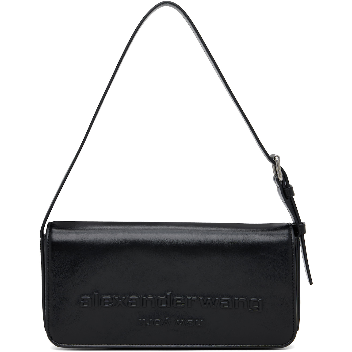 Alexander Wang Black Punch Flap Shoulder Bag
