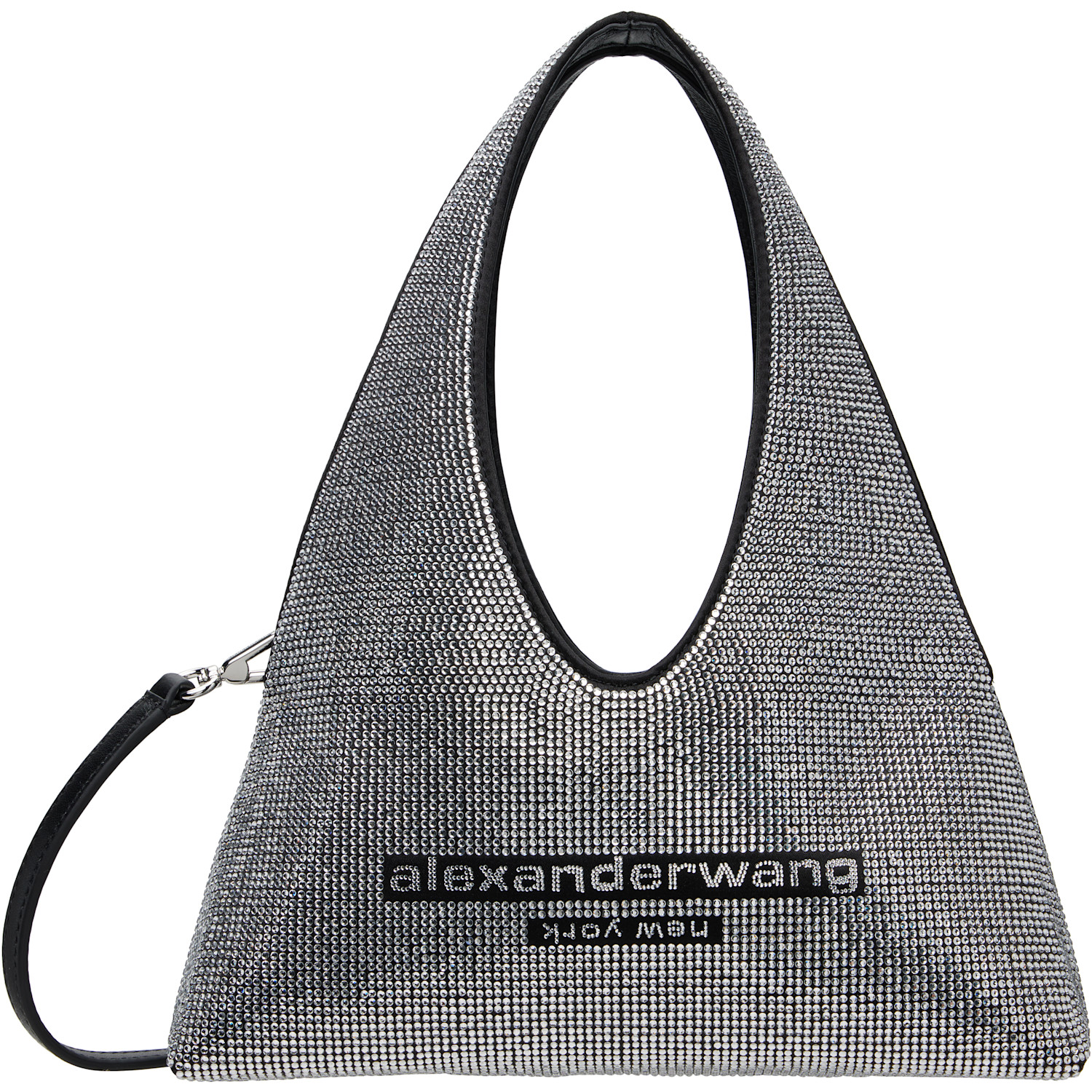 Alexander Wang Silver & Black Pike Crystal Mini Bag