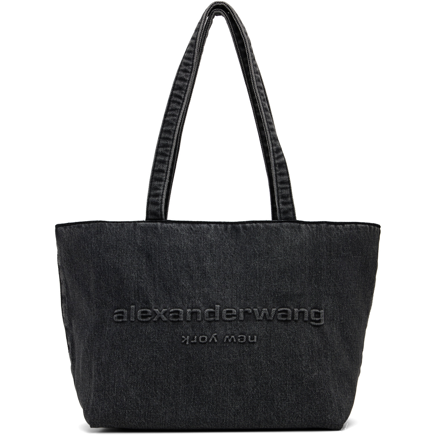 Alexander Wang Black Punch Medium Tote In Grey Aged