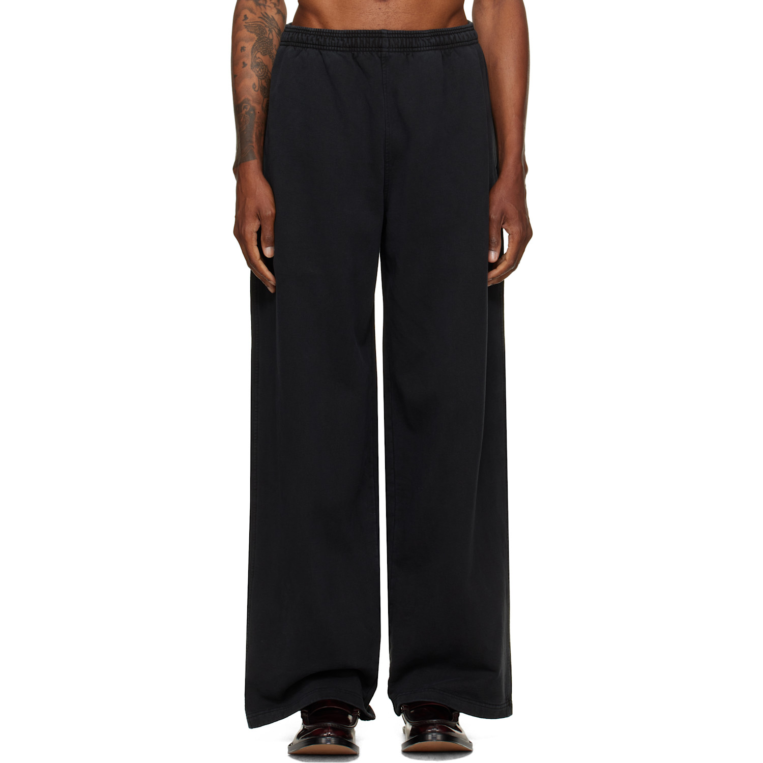 Alexander Wang Black Logo Print Oversized Sweatpants