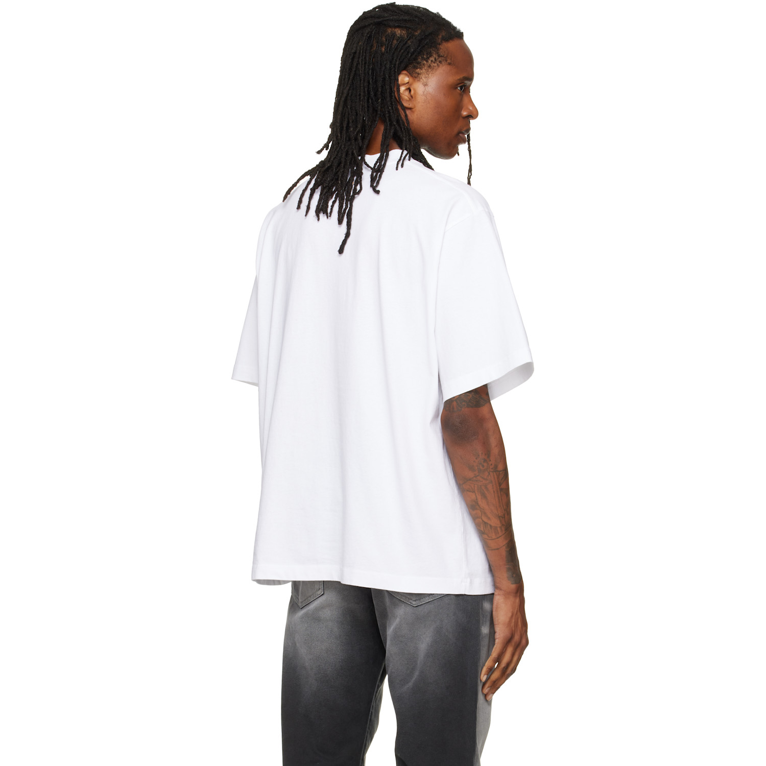 Alexander Wang White Gradient Logo Short Sleeve T-shirt In White