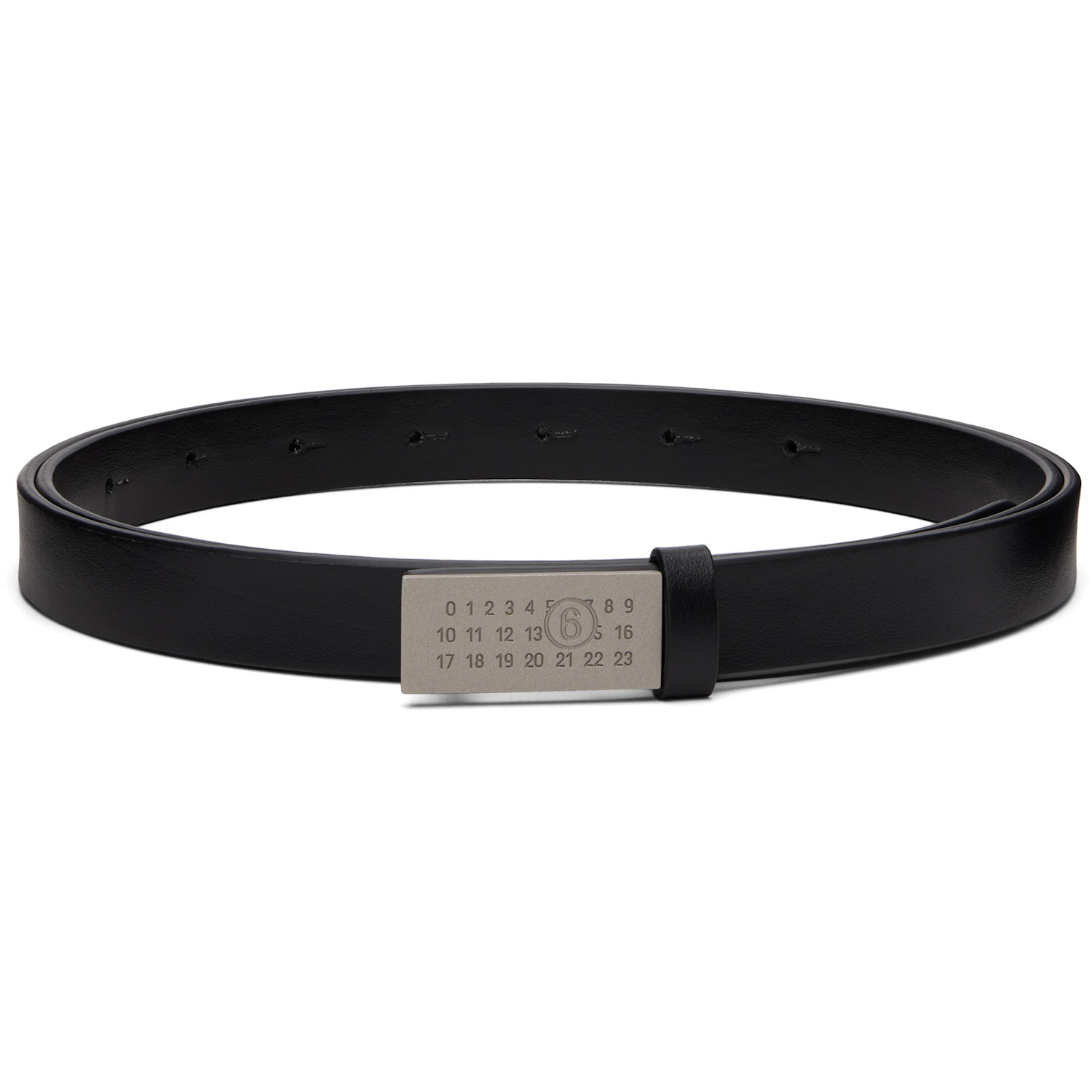 MM6 Maison Margiela Black Numeric Mini Calf Leather Belt