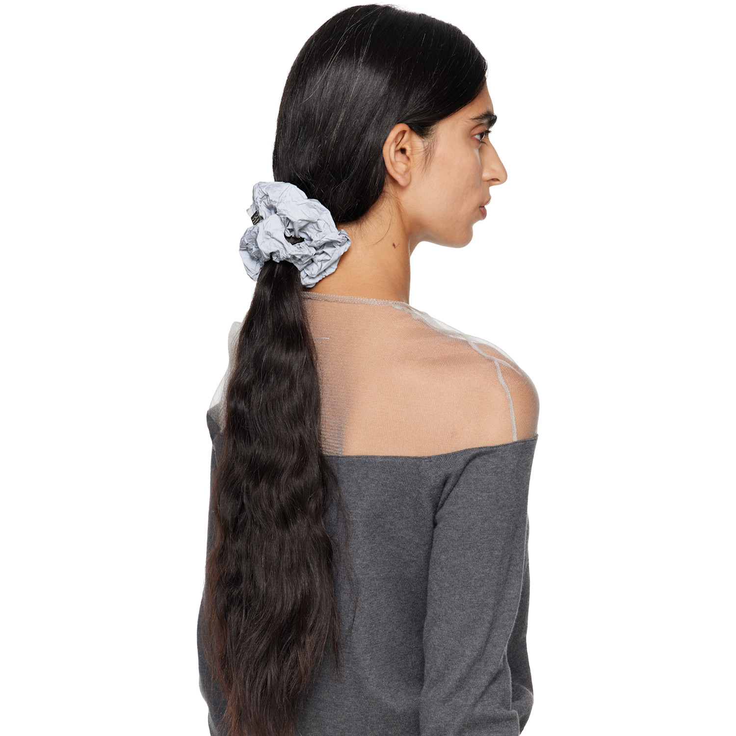  Mm6 Maison Margiela Gray Reflective Scrunchie 