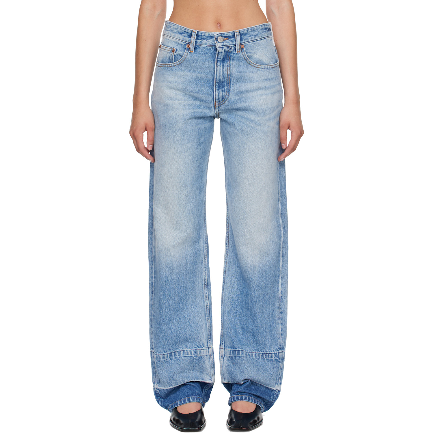 MM6 Maison Margiela Blue Straight-Leg Jeans