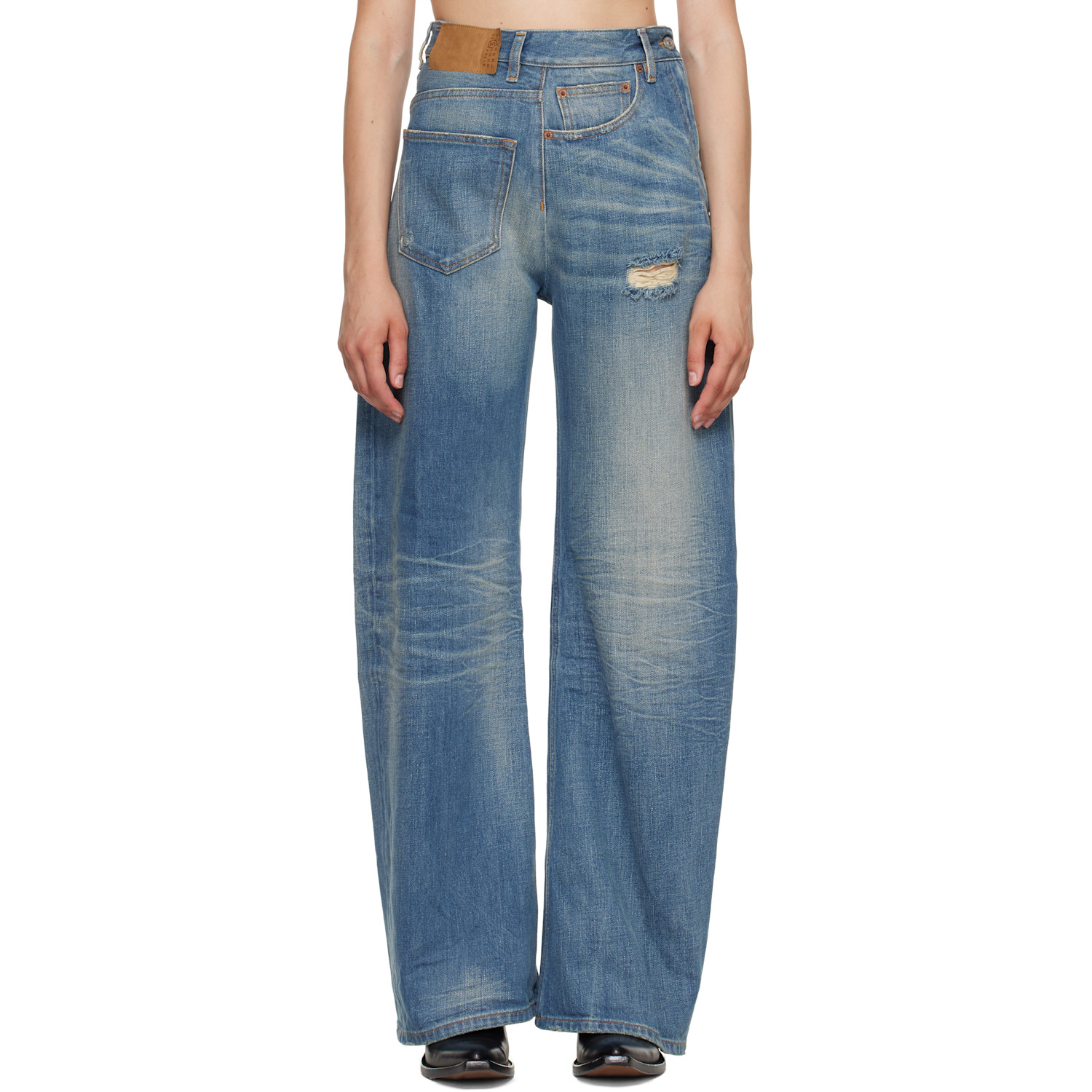 MM6 Maison Margiela Blue Sideways Denim Jeans