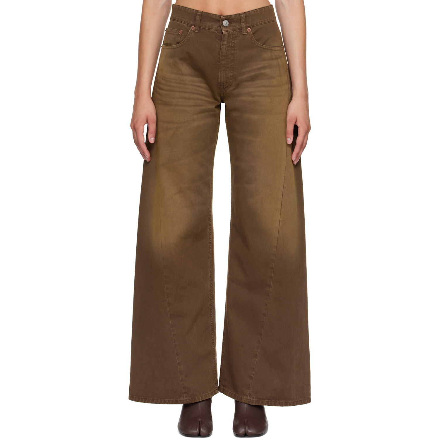 MM6 Maison Margiela Brown Faded Trousers
