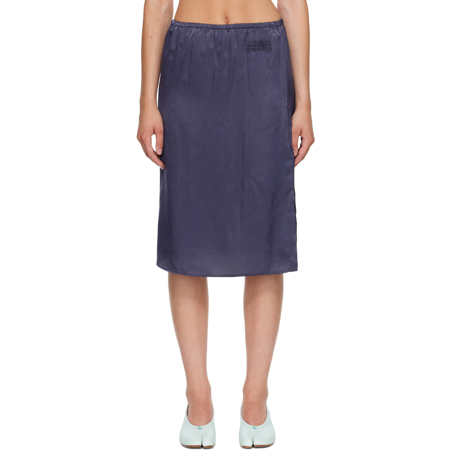 MM6 Maison Margiela Navy Lining Look Midi Skirt