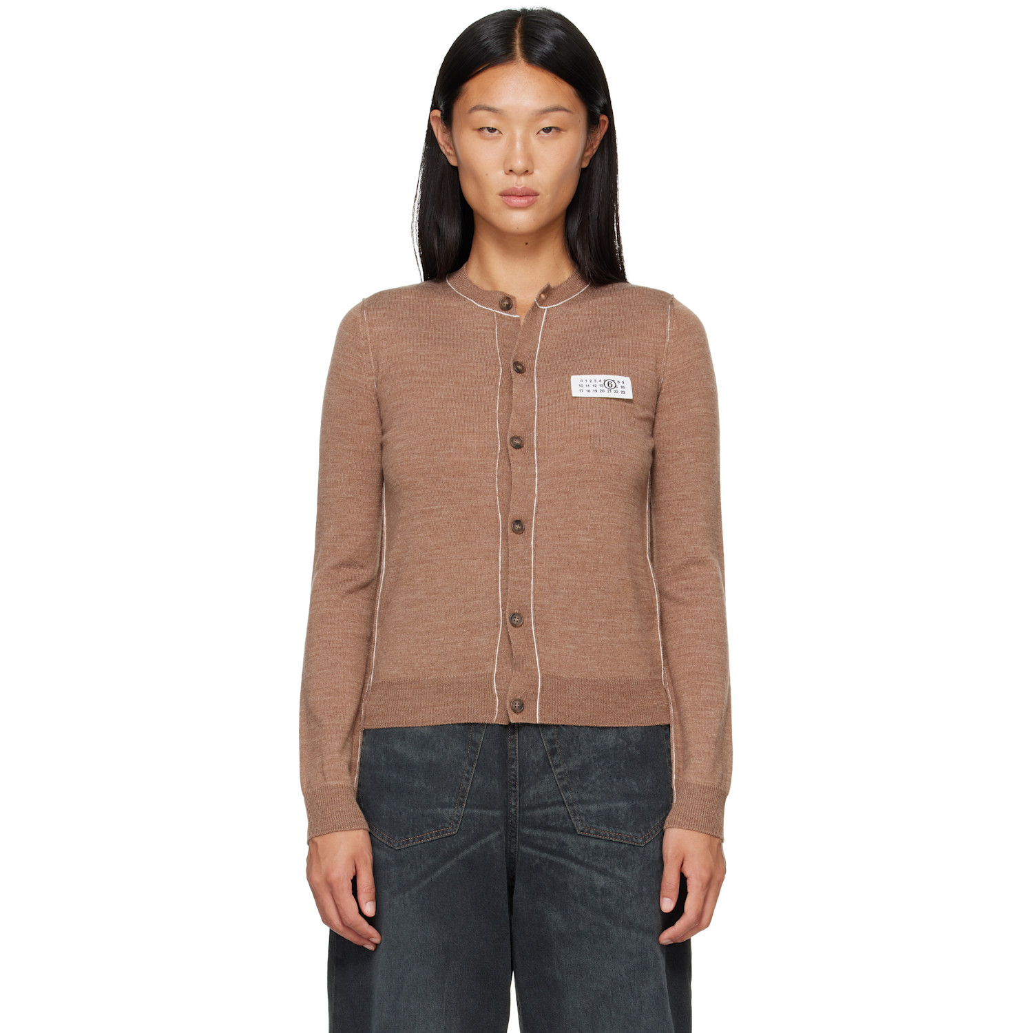 MM6 Maison Margiela Beige Essentials Cardigan