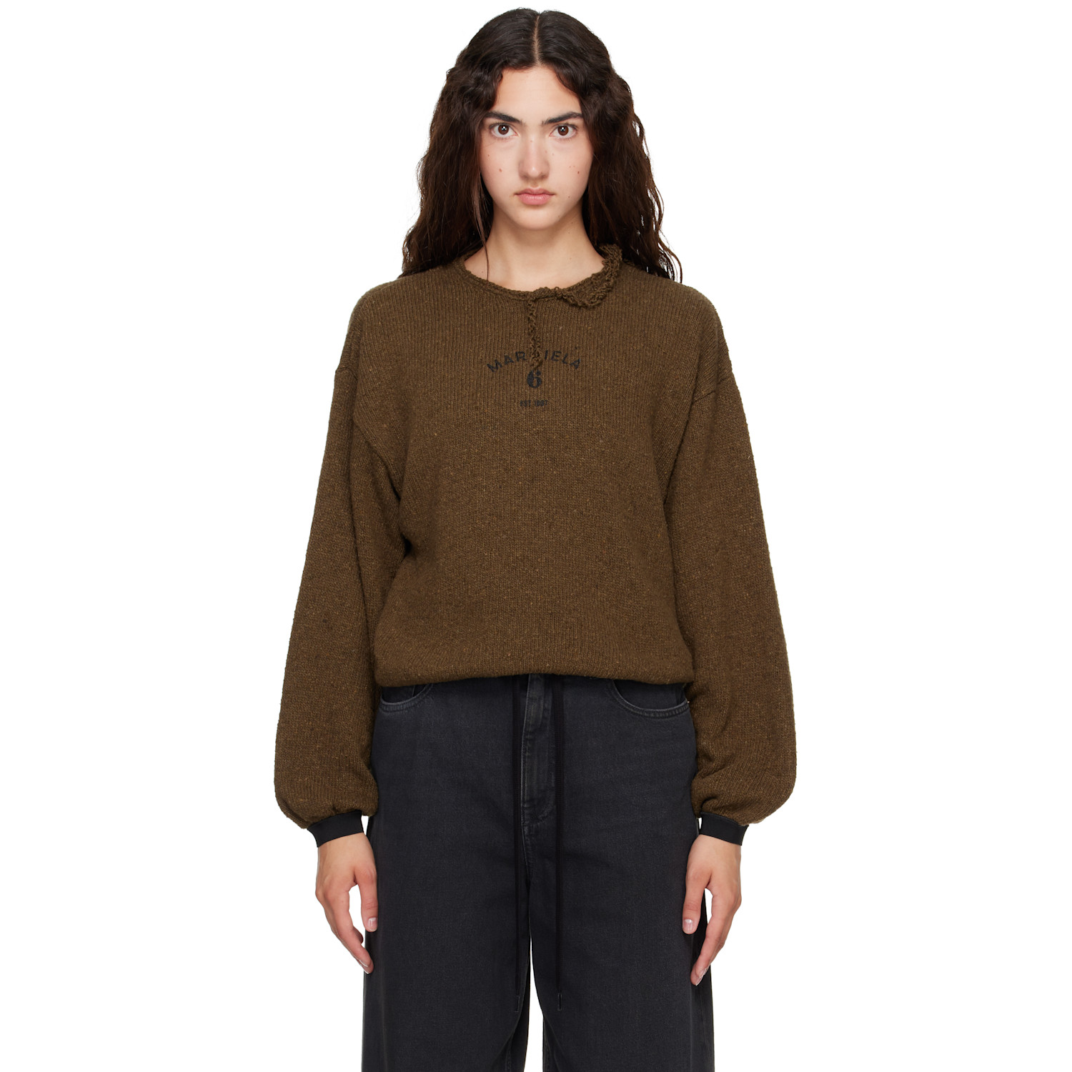 MM6 Maison Margiela Khaki Knit Sweater