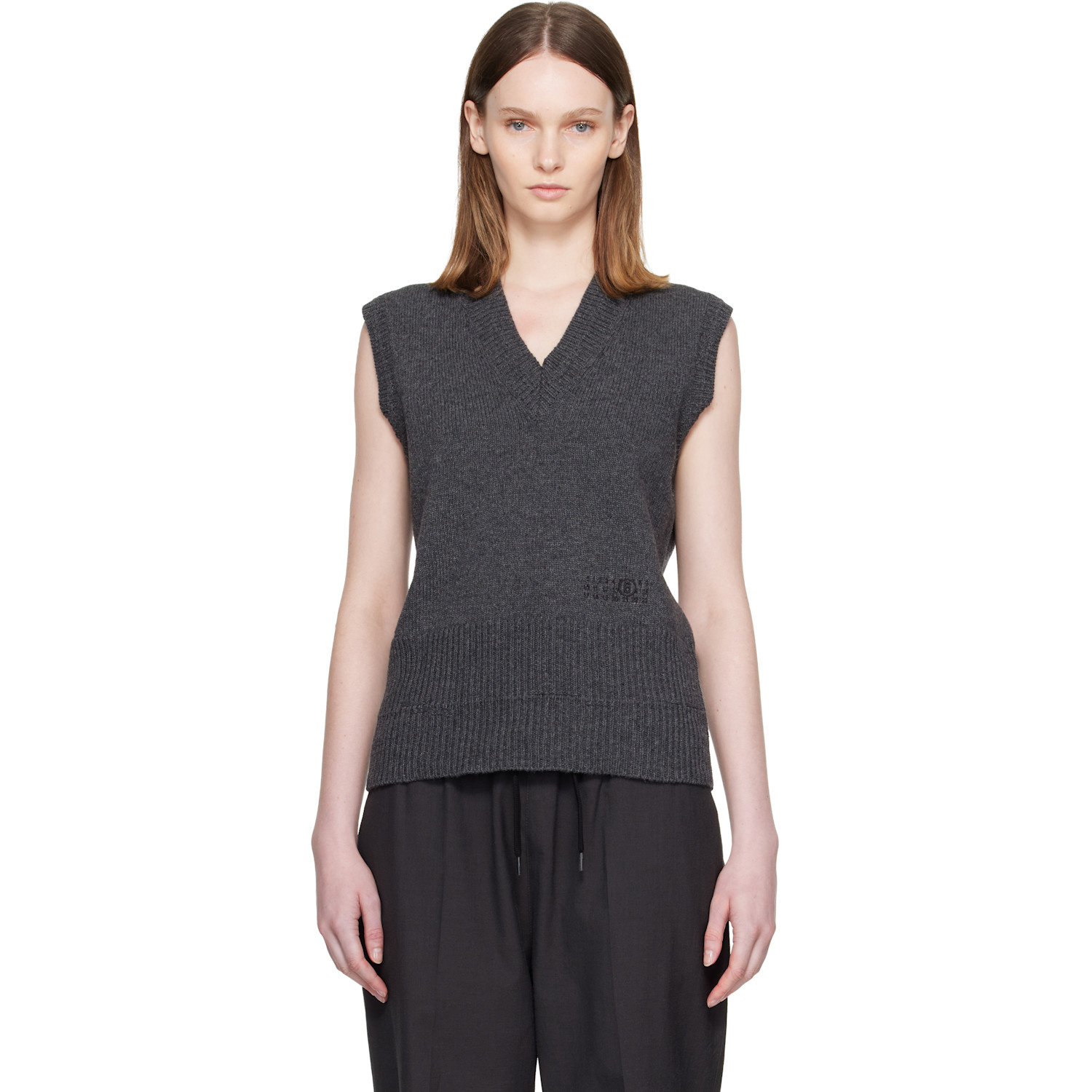 MM6 Maison Margiela Gray Merino Wool Knitted Vest