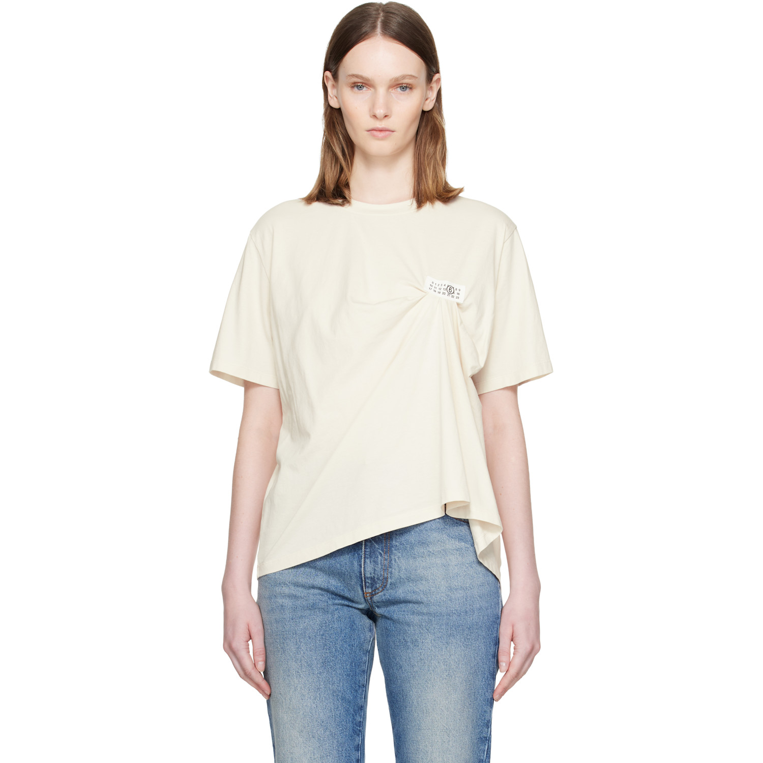 MM6 Maison Margiela Beige Patch T-shirt