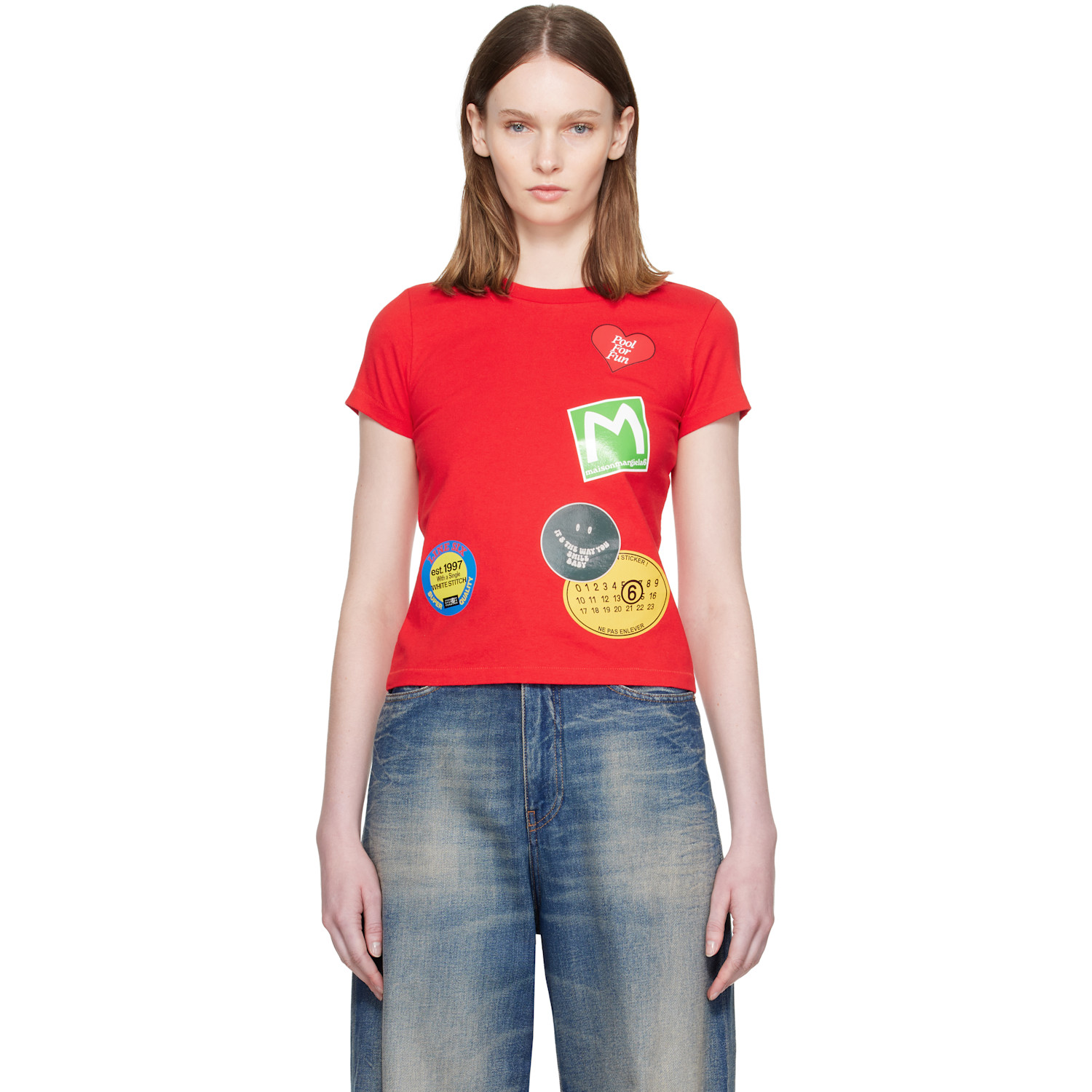 MM6 Maison Margiela Red Sticker T-shirt
