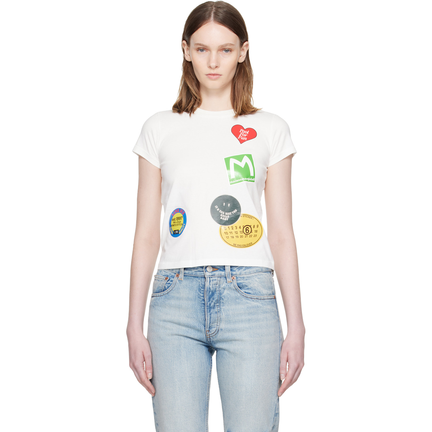 MM6 Maison Margiela White Sticker T-shirt