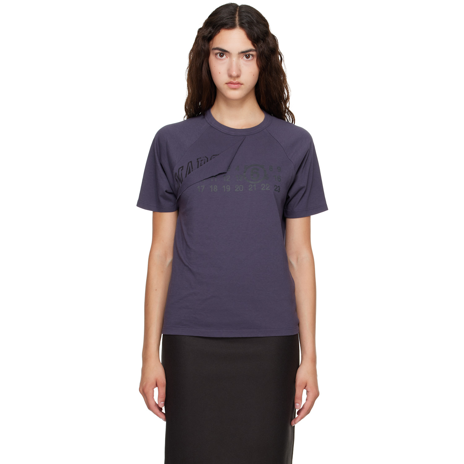MM6 Maison Margiela Navy Folded Logo T-shirt