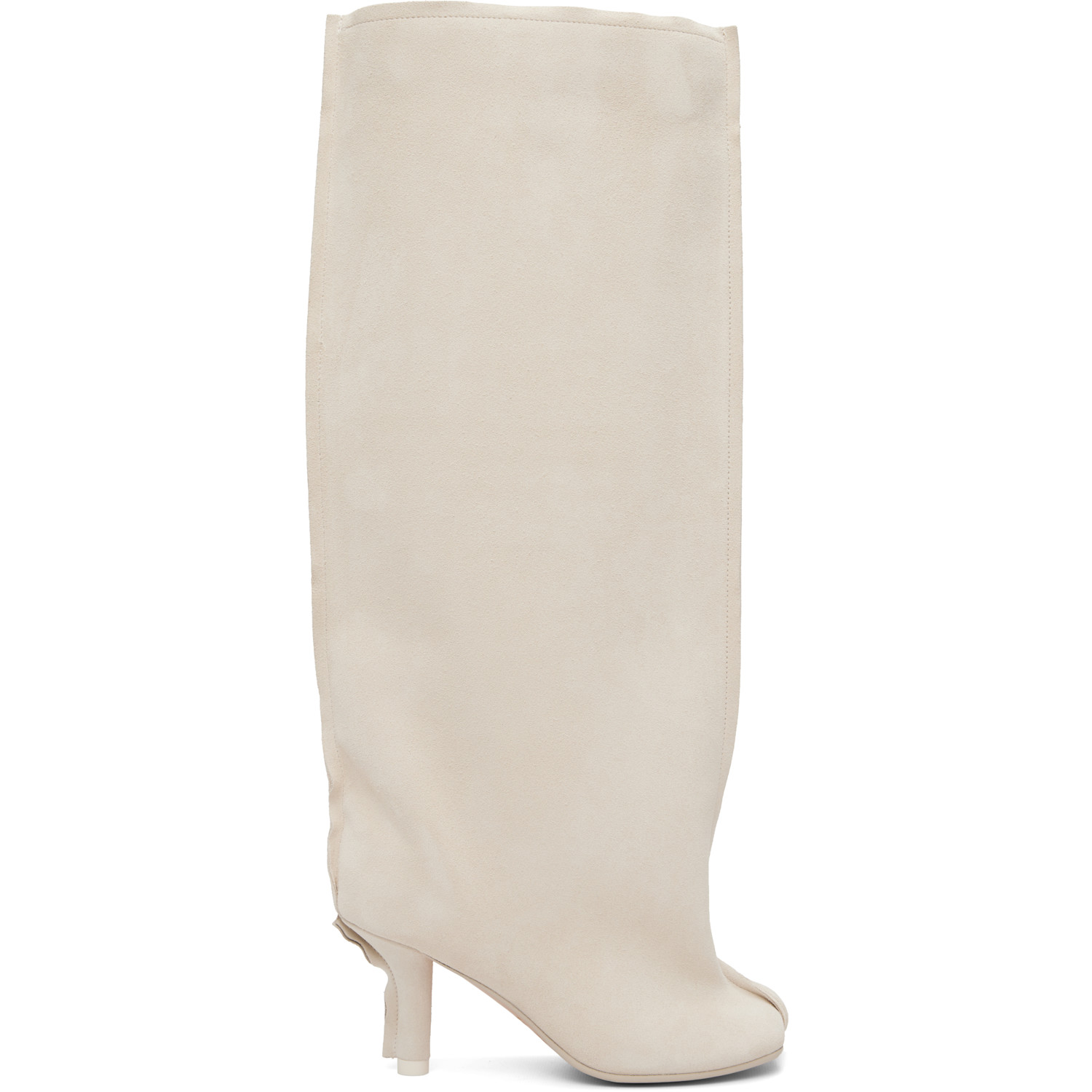 MM6 Maison Margiela Off-White Suede Anatomic Tube Boots