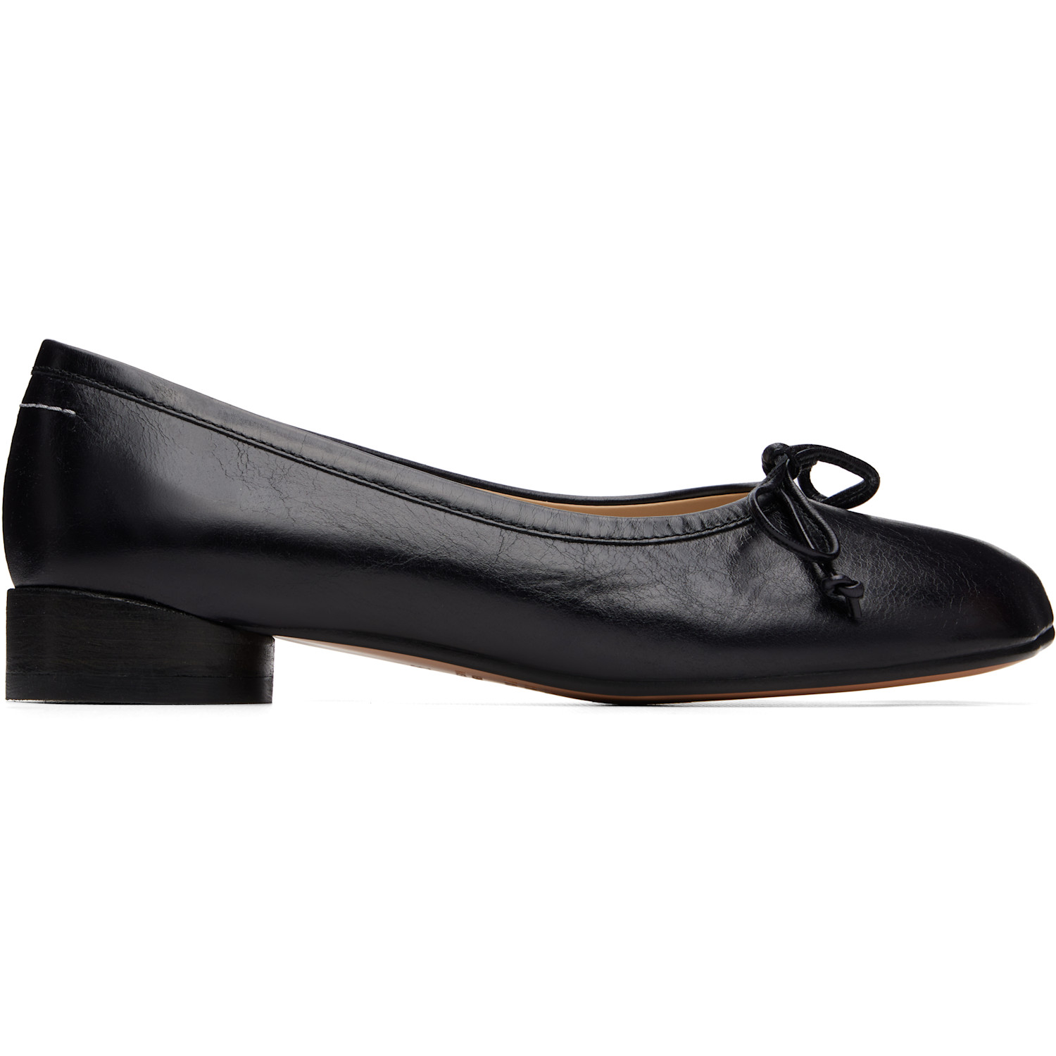 MM6 Maison Margiela Black Anatomic Numeric Ballerina Flats